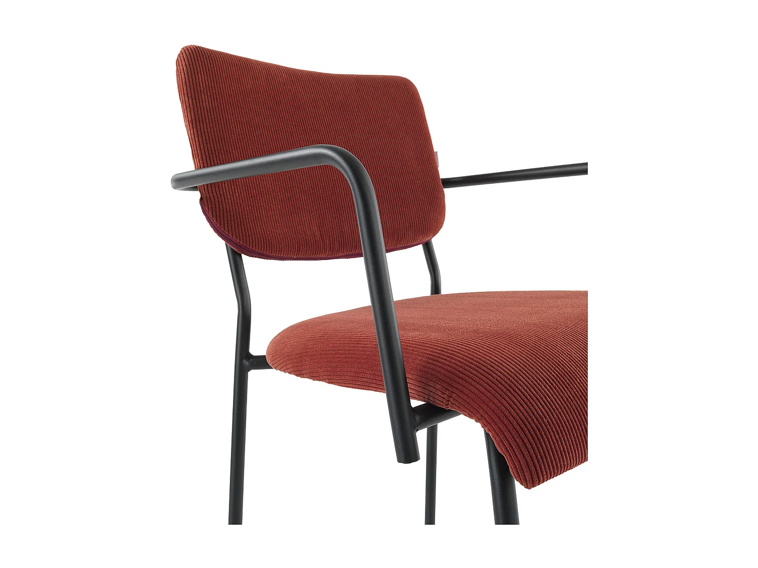 Set de 2 Chaises avec accoudoirs LOIS rouge corail