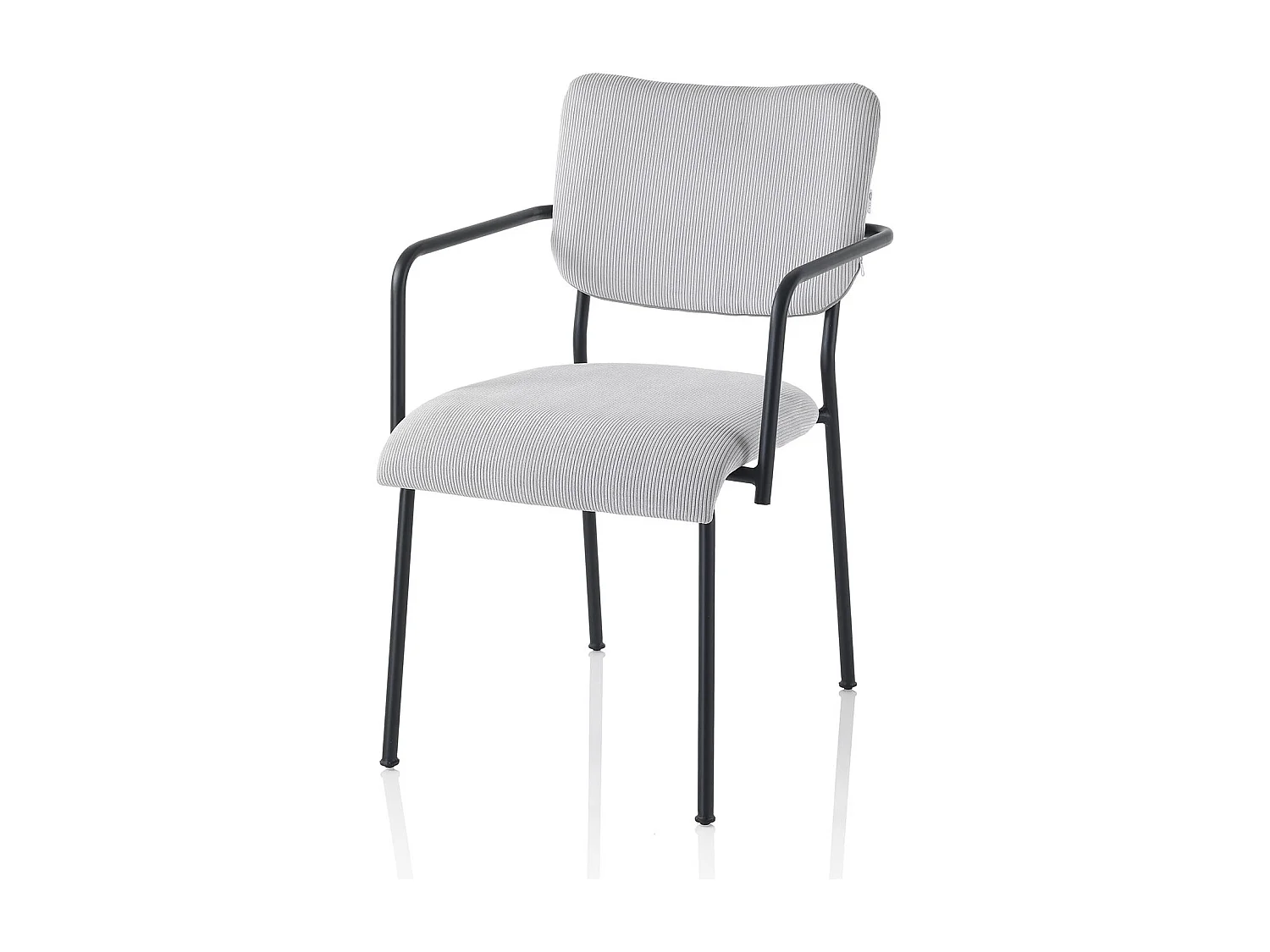 Set de 2 Chaises avec accoudoirs LOIS gris clair