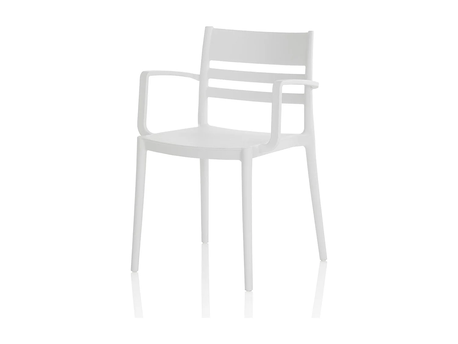 Set de 4 Chaises avec accoudoirs d’intérieur/extérieur SHYLA blanc