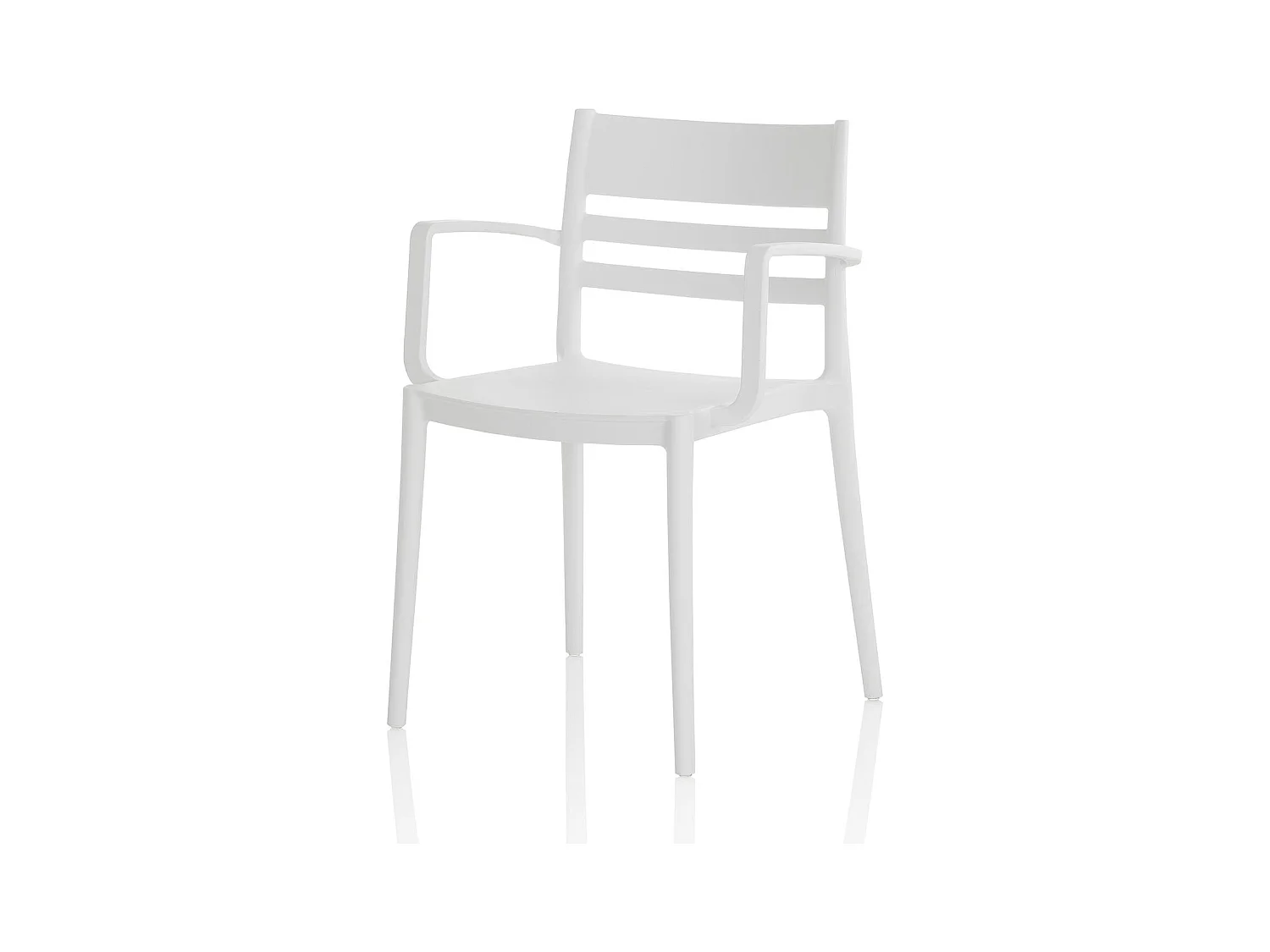 Set de 4 Chaises avec accoudoirs d’intérieur/extérieur SHYLA blanc
