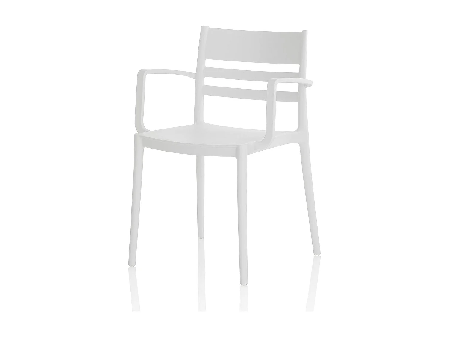 Set de 4 Chaises avec accoudoirs d’intérieur/extérieur SHYLA blanc