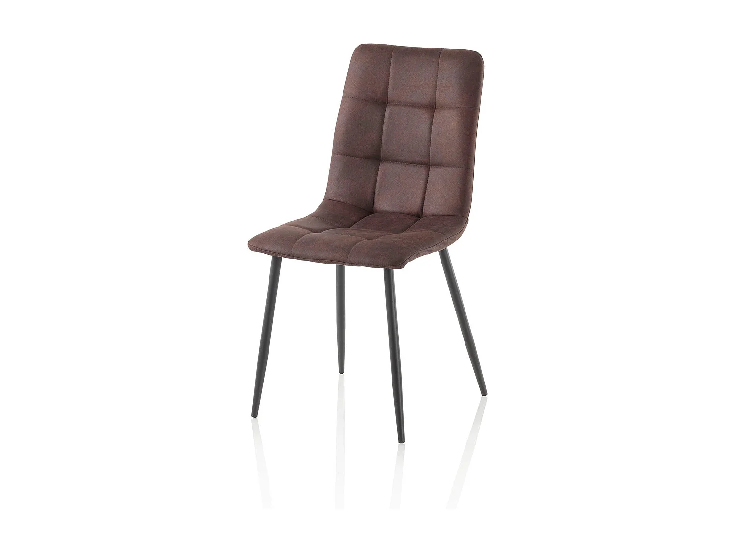 Juego de 4 sillas acolchadas modernas en similipiel Lea - Marron oscuro