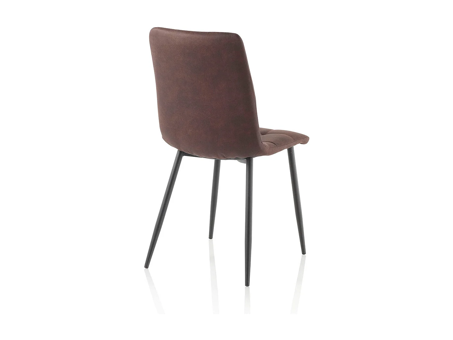 Juego de 4 sillas acolchadas modernas en similipiel Lea - Marron oscuro