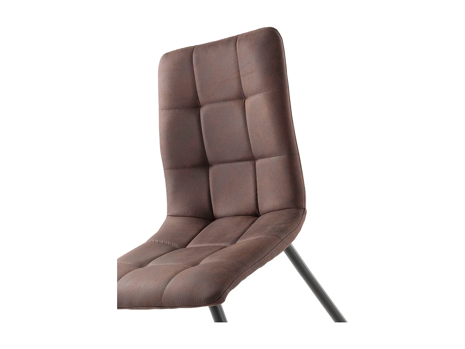 Juego de 4 sillas acolchadas modernas en similipiel Lea - Marron oscuro