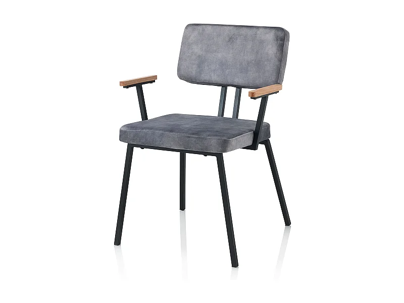 Set de 2 Chaises ESTER gris acier