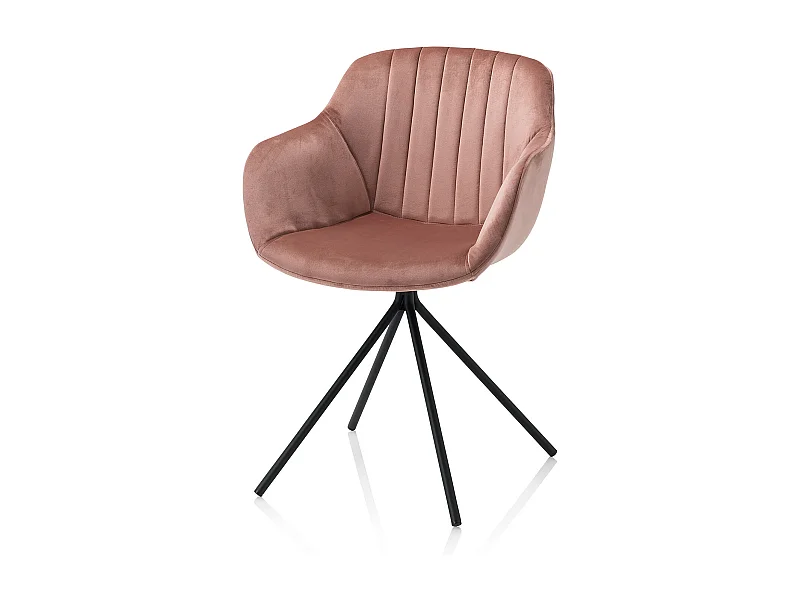 Conjunto de 2 cadeiras MARGOT cor-de-rosa coral