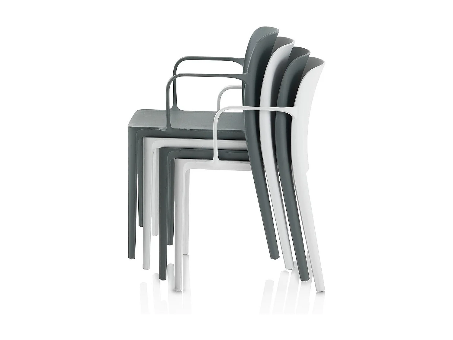 Set de 4 Chaises d'intérieur/extérieur TIMMY grise