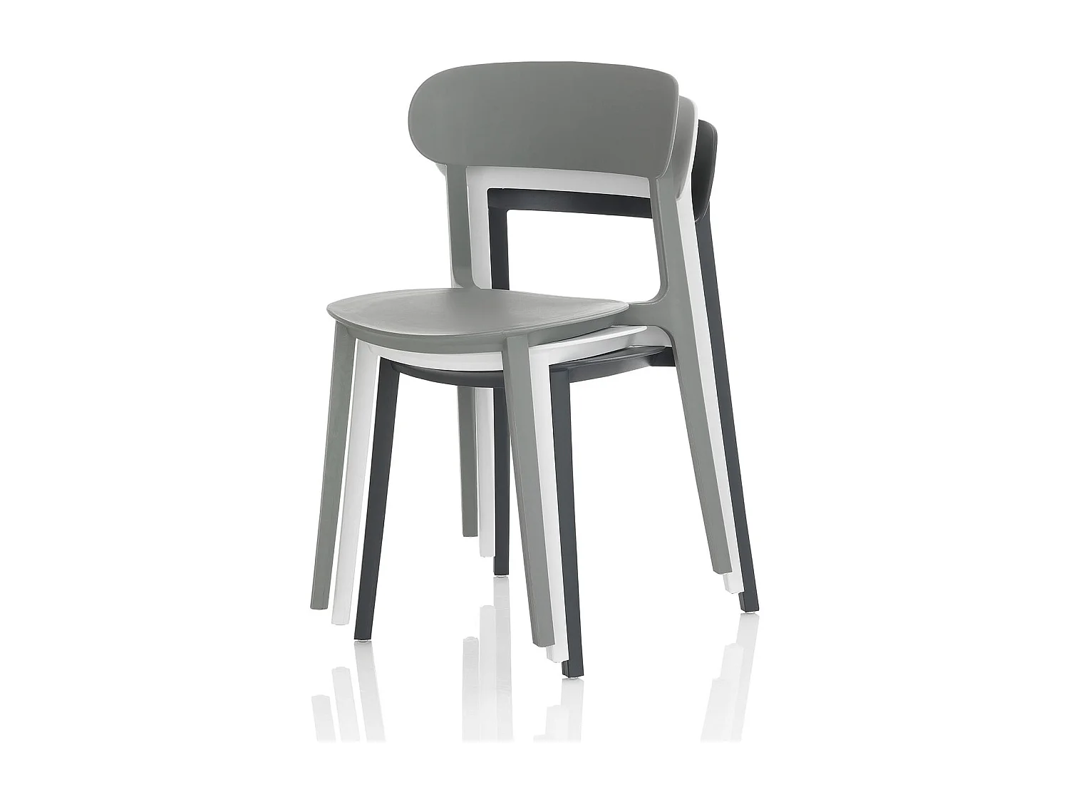 Set de 4 Chaises d’intérieur/extérieur SILVIA anthracite