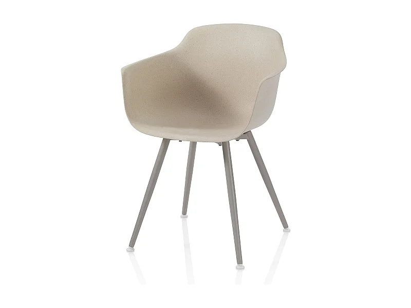 Set de 4 Sillas de reciclaje LINA beige