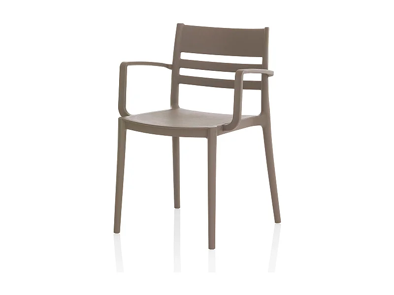 Set de 4 Chaises avec accoudoirs d’intérieur/extérieur SHYLA gris