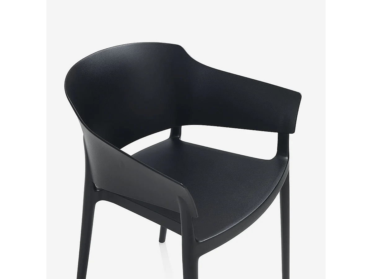 Set de 4 Chaises d'intérieur/extérieur ANDRA noir