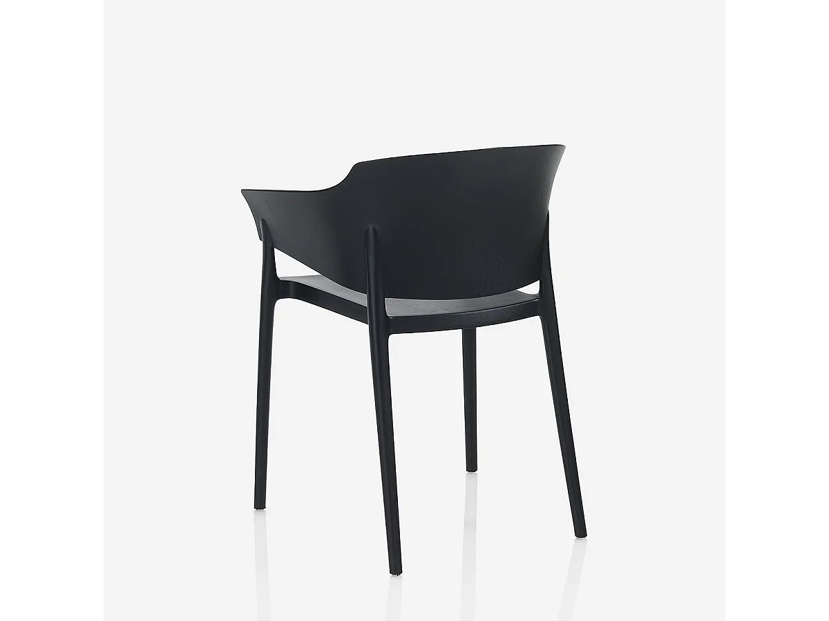 Set de 4 Chaises d'intérieur/extérieur ANDRA noir