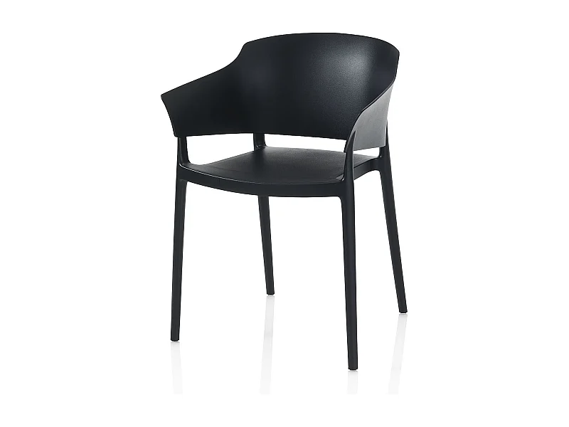 Set de 4 Chaises d'intérieur/extérieur ANDRA noir