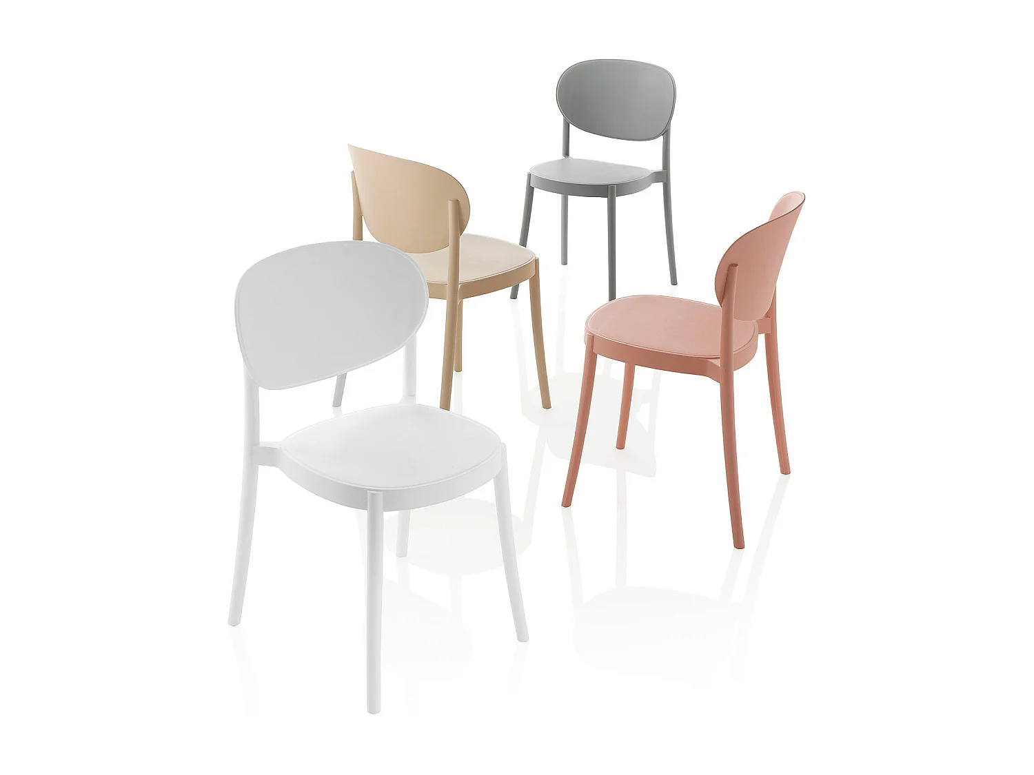 Set de 4 Chaises d’intérieur/extérieur EVA blanc
