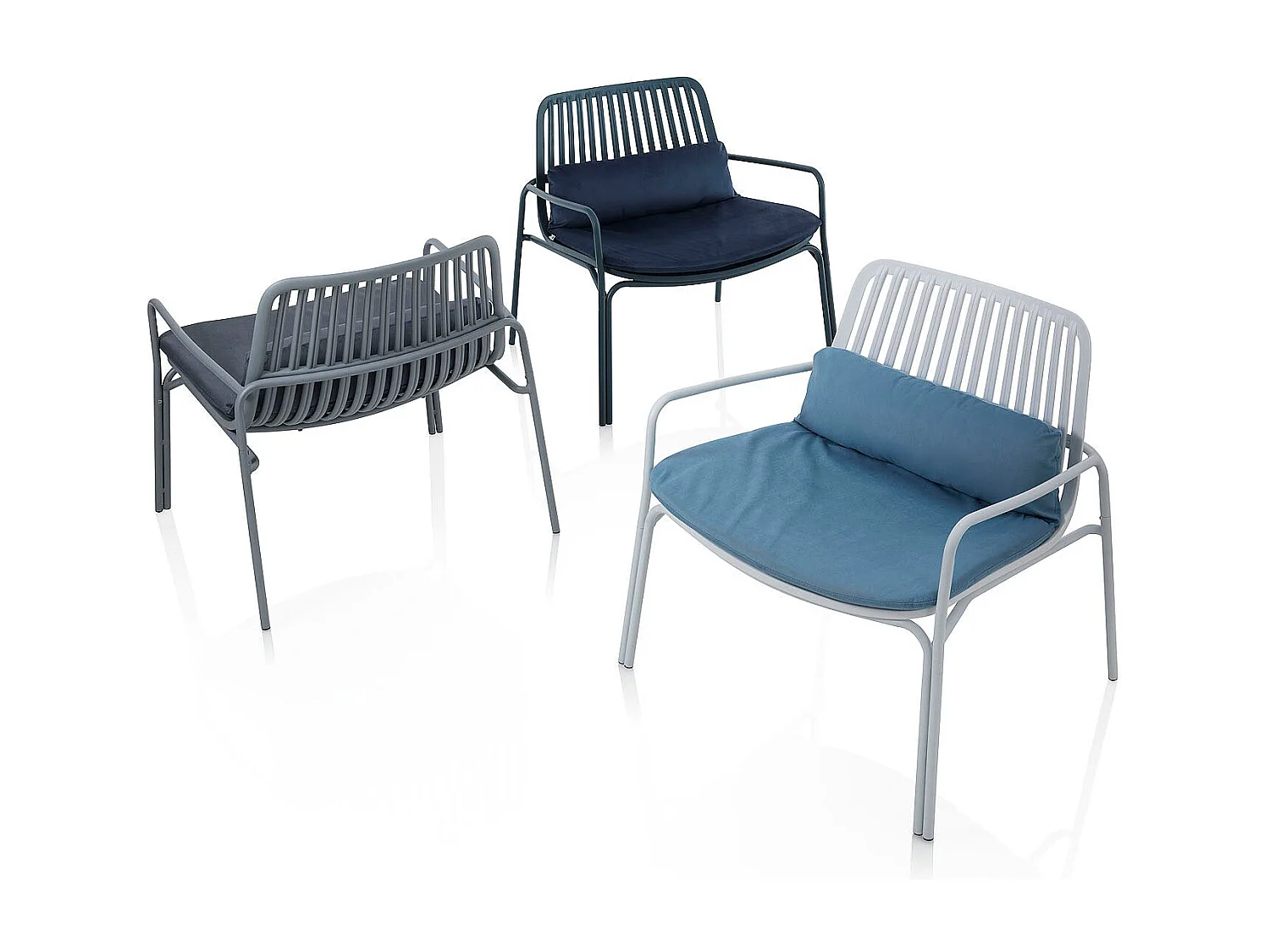 Set de 2 Chaises d'intérieur/extérieur AGNES grise