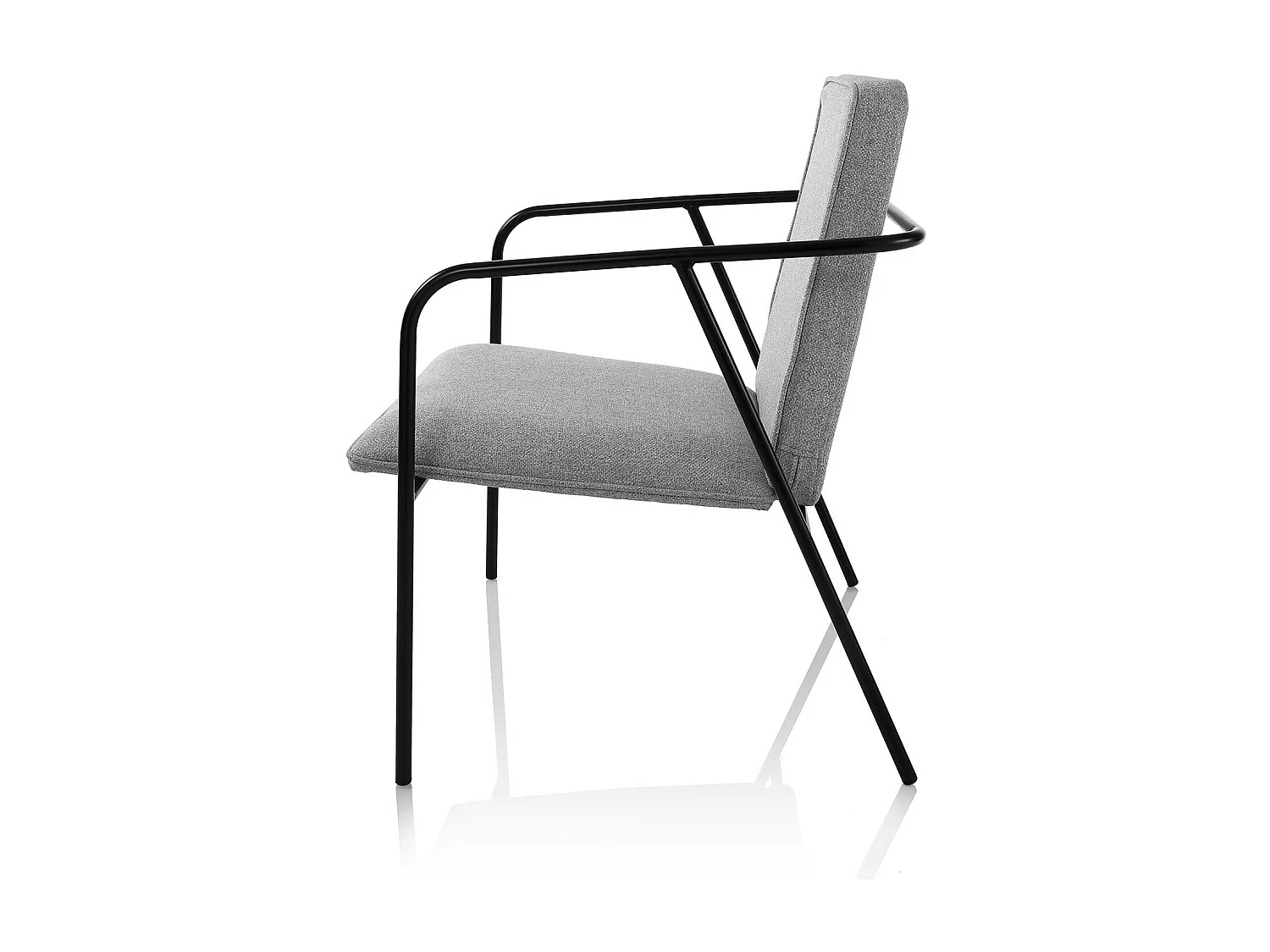 Fauteuil MISYA gris en tissu et en métal