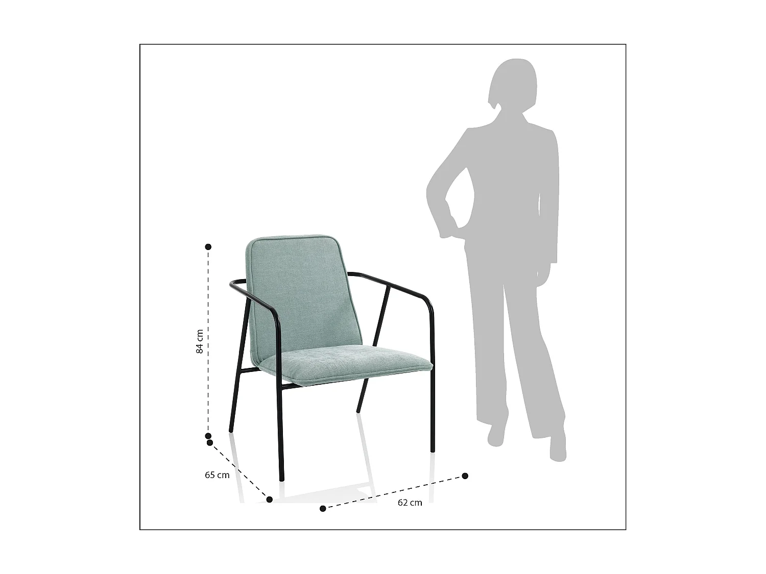 Fauteuil MISYA vert menthe