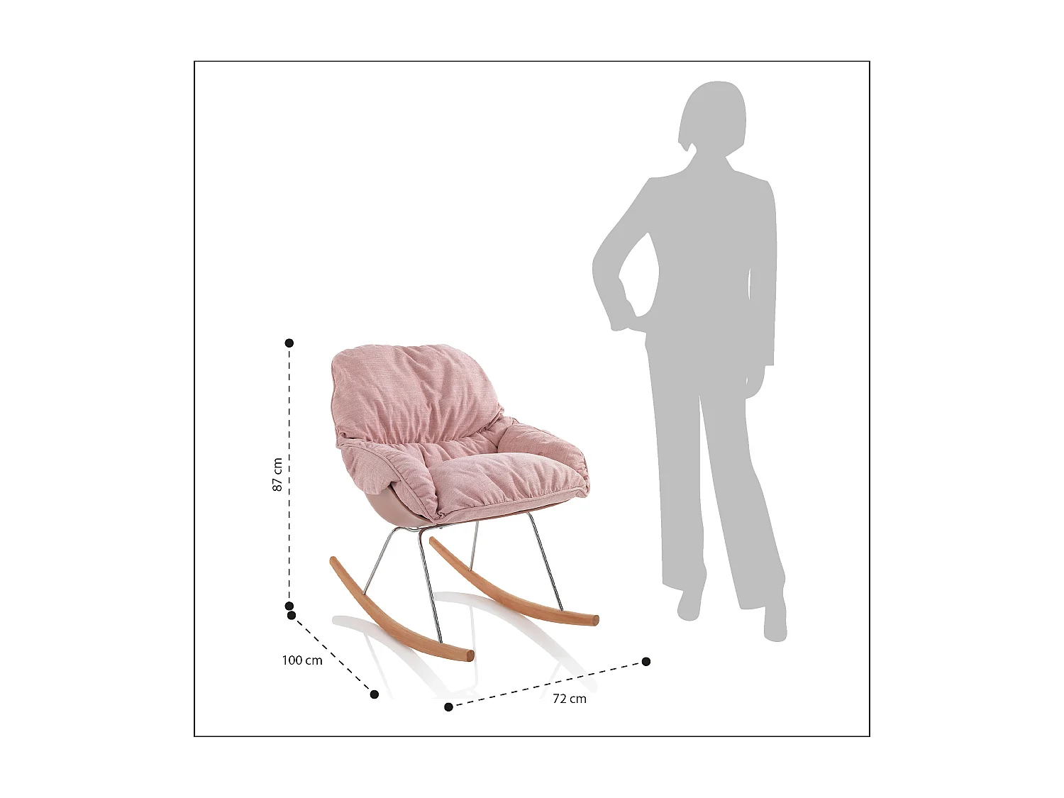 Fauteuil avec bascule ZEN rose