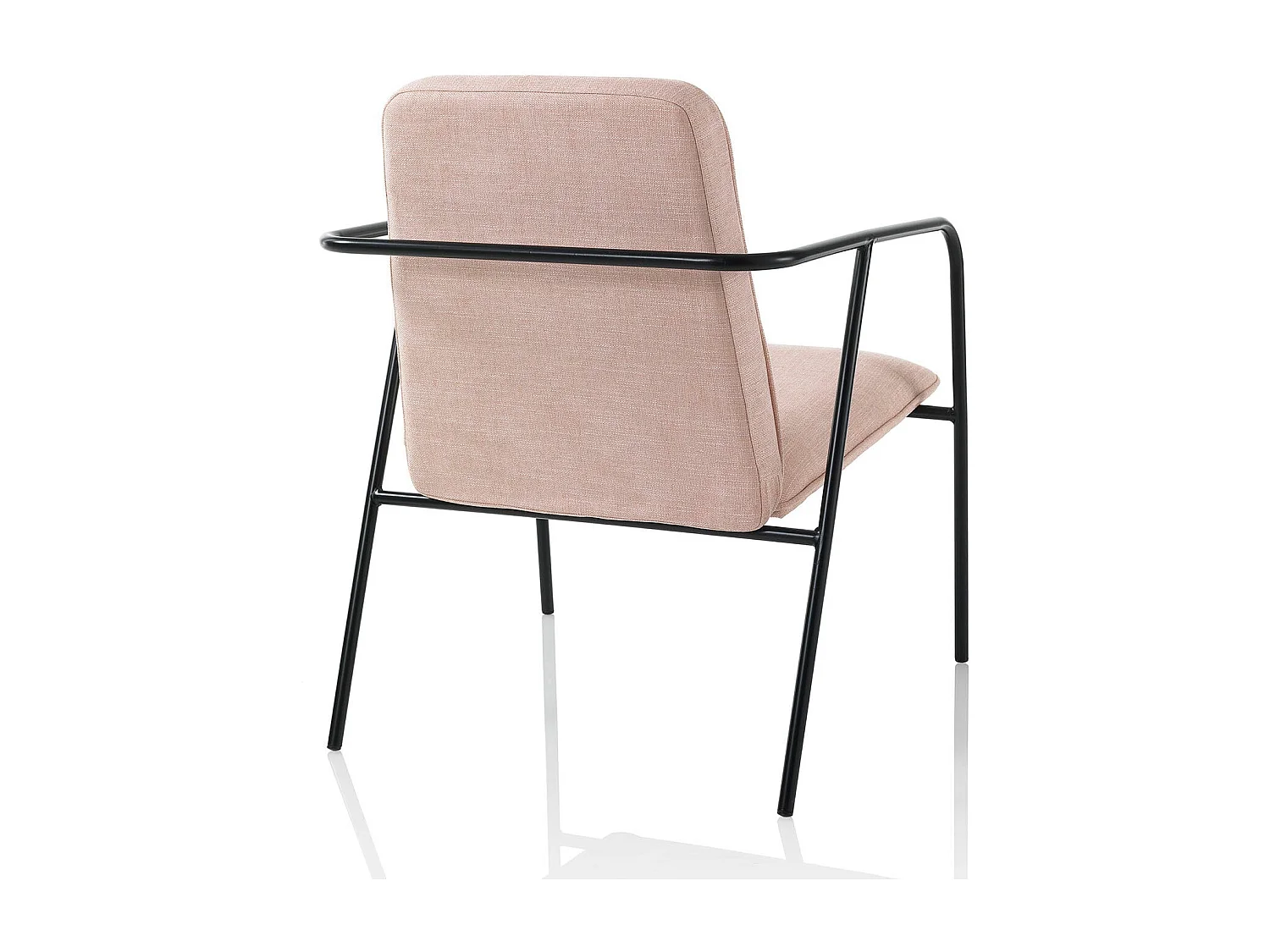 Fauteuil MISYA rose en tissu et en métal