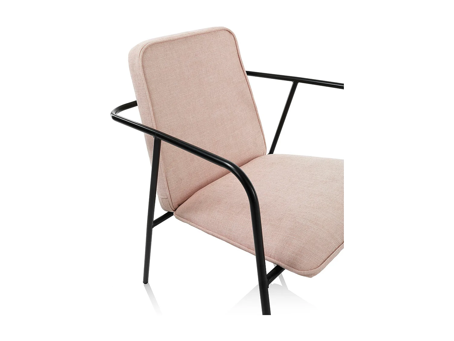 Fauteuil MISYA rose en tissu et en métal