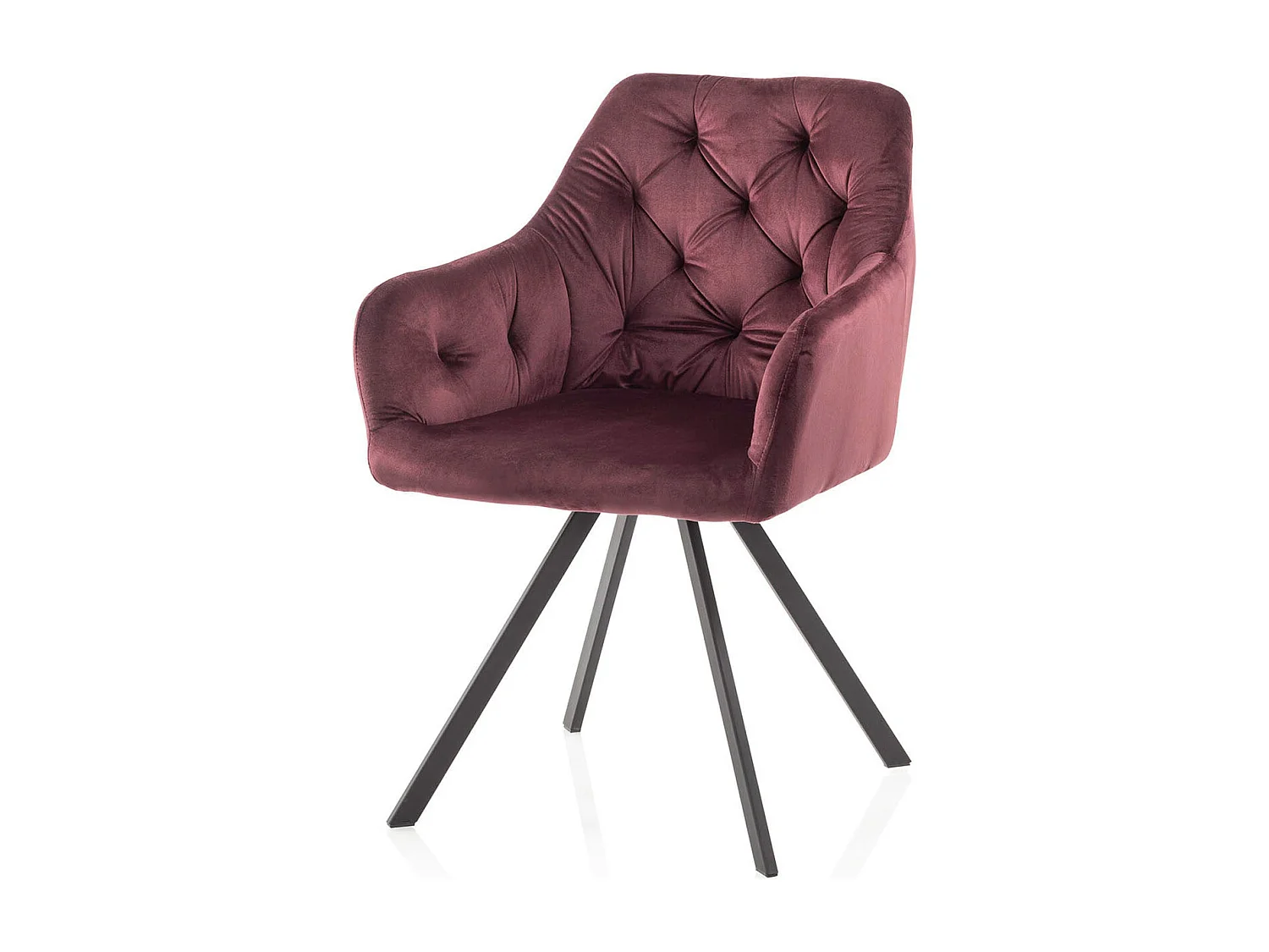 Set aus 2 Sesseln aus Metall und Samt im Vintage-Design Alexa - Rot