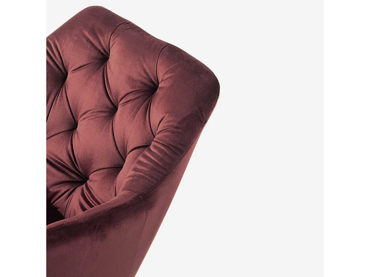 Juego de 2 sillones de metal y terciopelo estilo vintage Alexa - Rojo
