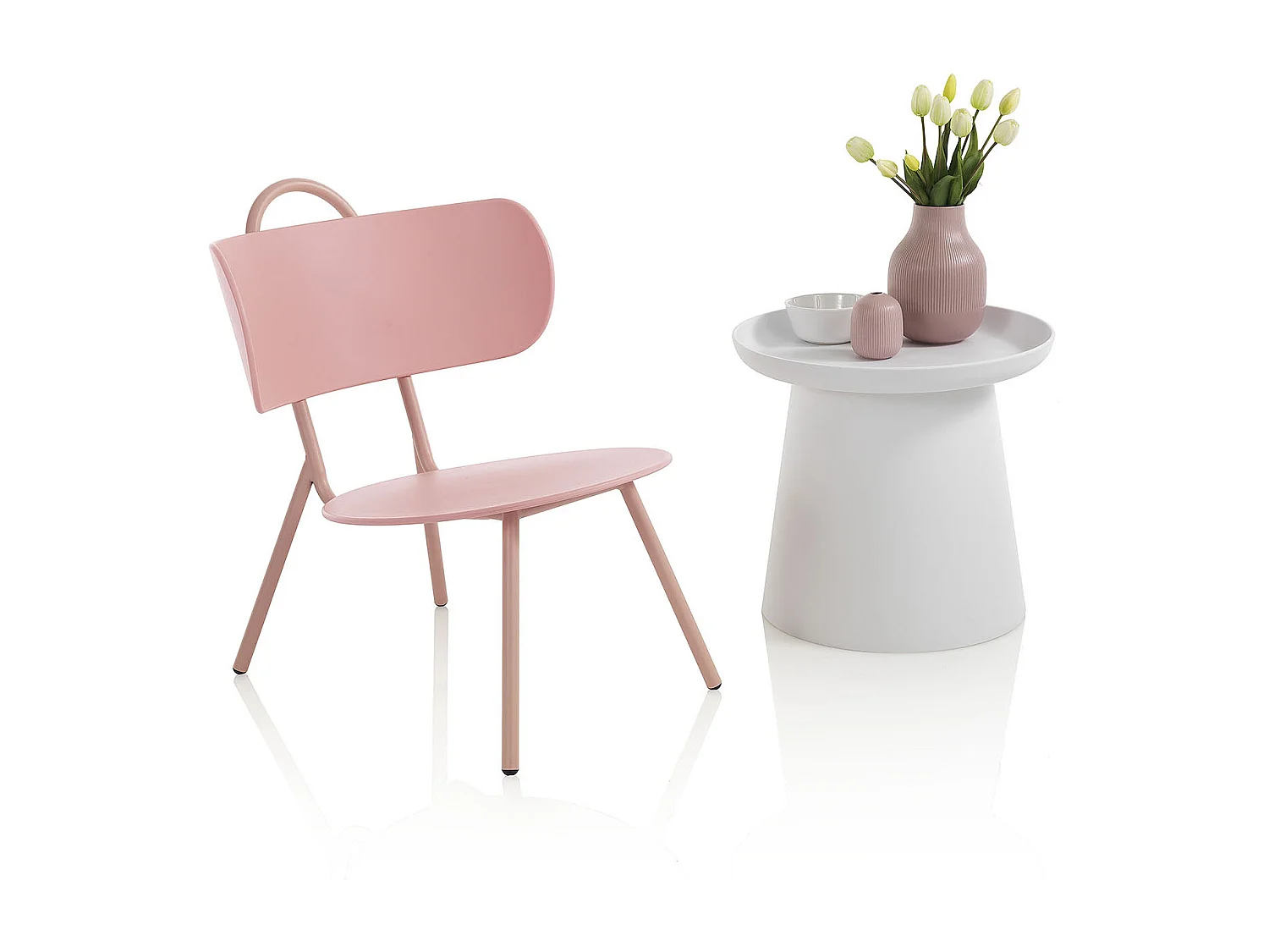 Espreguiçadeira baixa cor-de-rosa IZZY