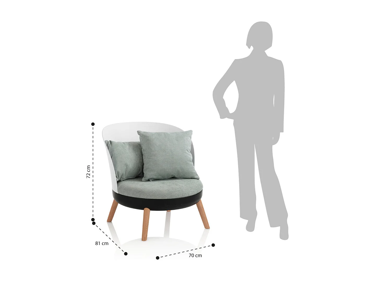 Espreguiçadeira baixa verde CINDY