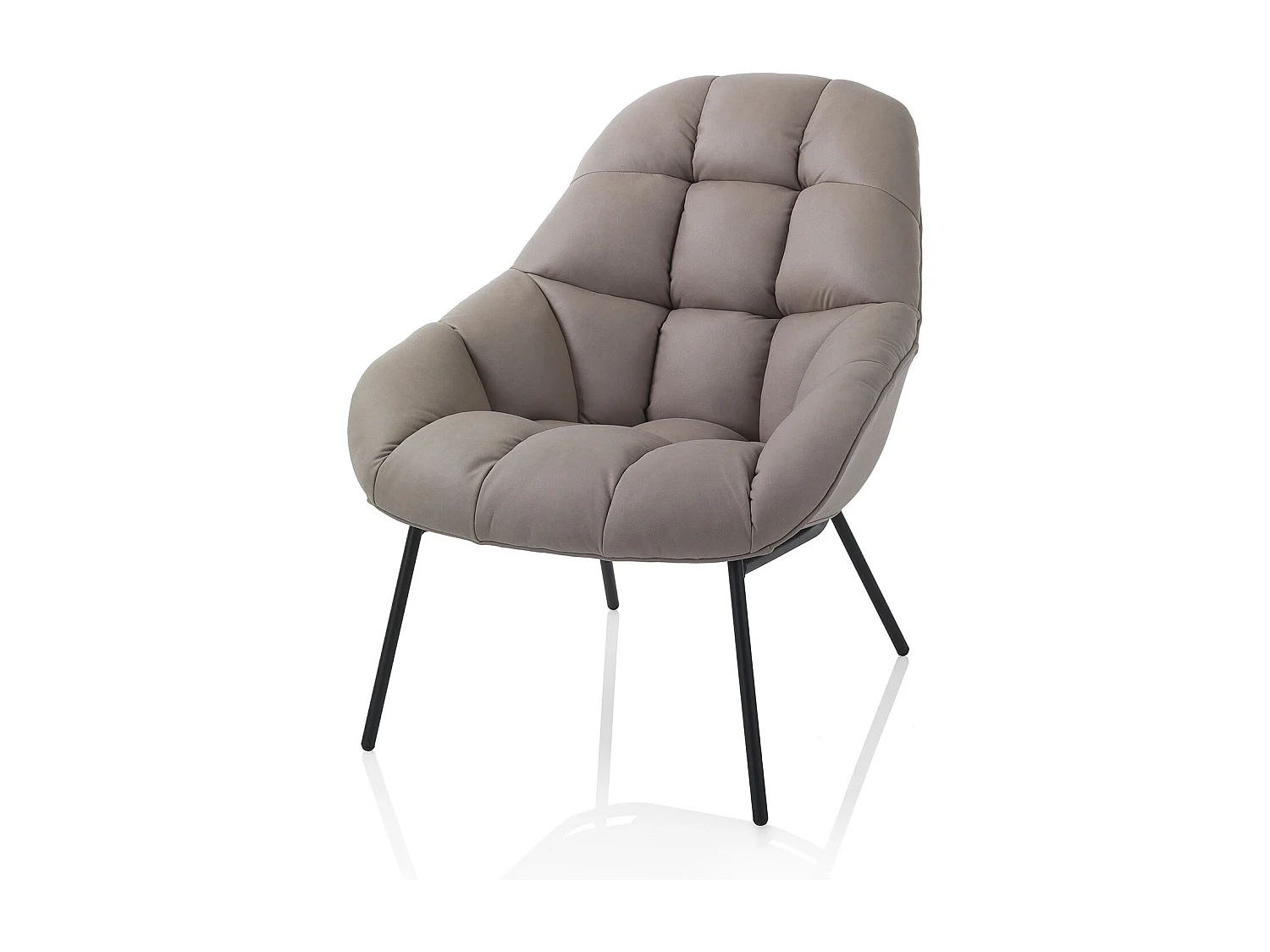 Sedia poltrona in similpelle imbottita design moderno Carla - Grigio