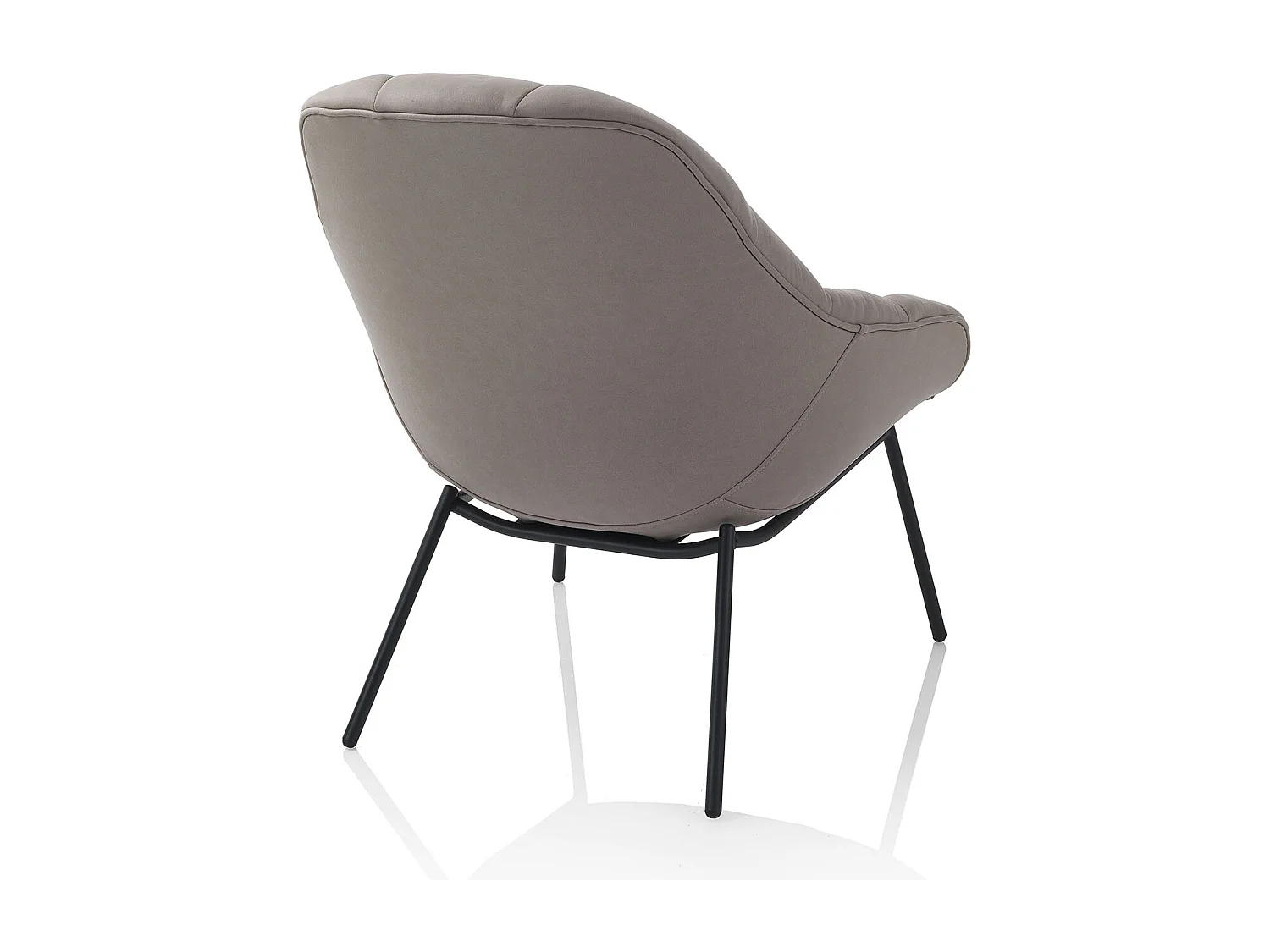 Sedia poltrona in similpelle imbottita design moderno Carla - Grigio