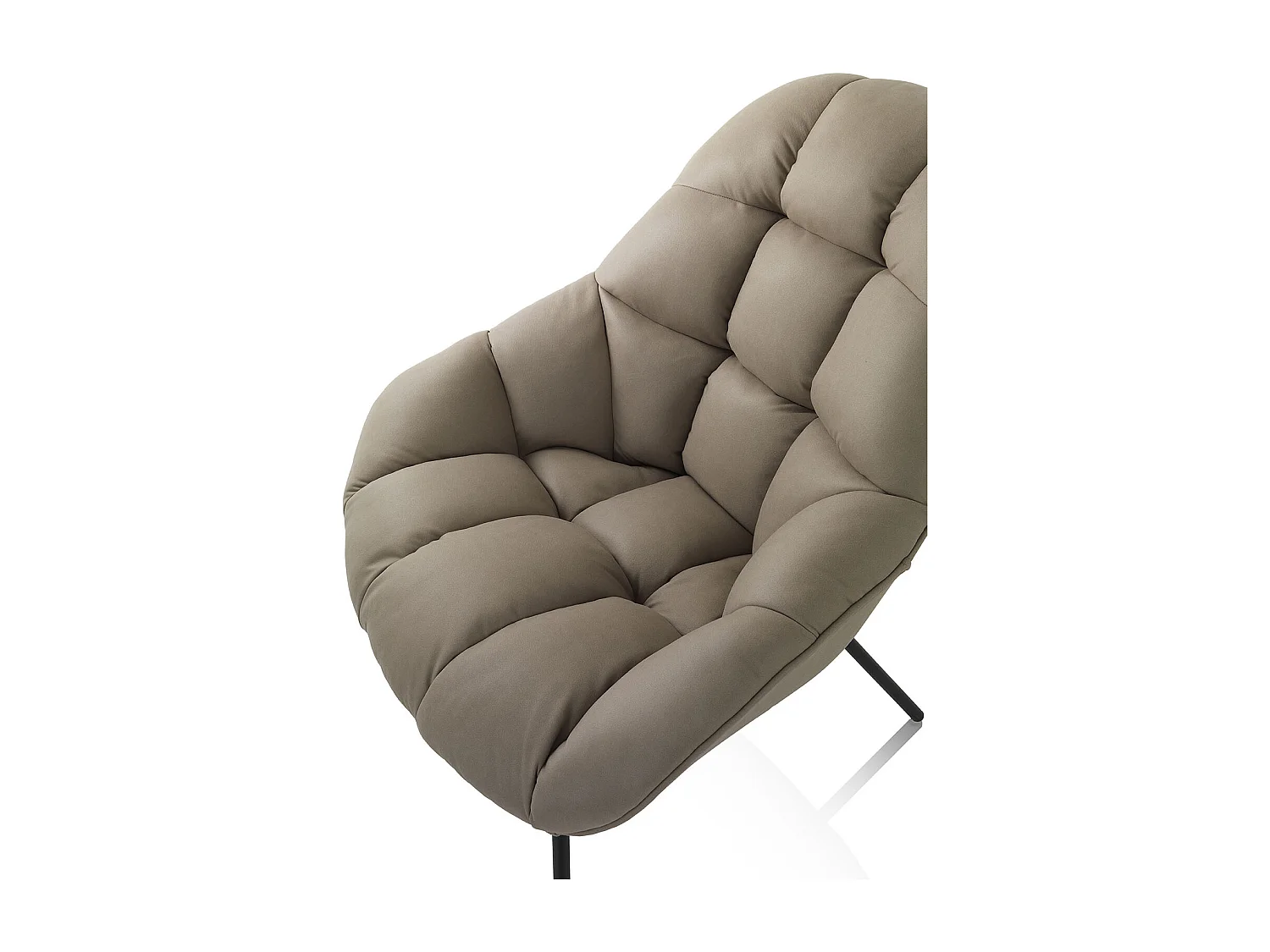 Sedia poltrona in similpelle imbottita design moderno Carla - Grigio