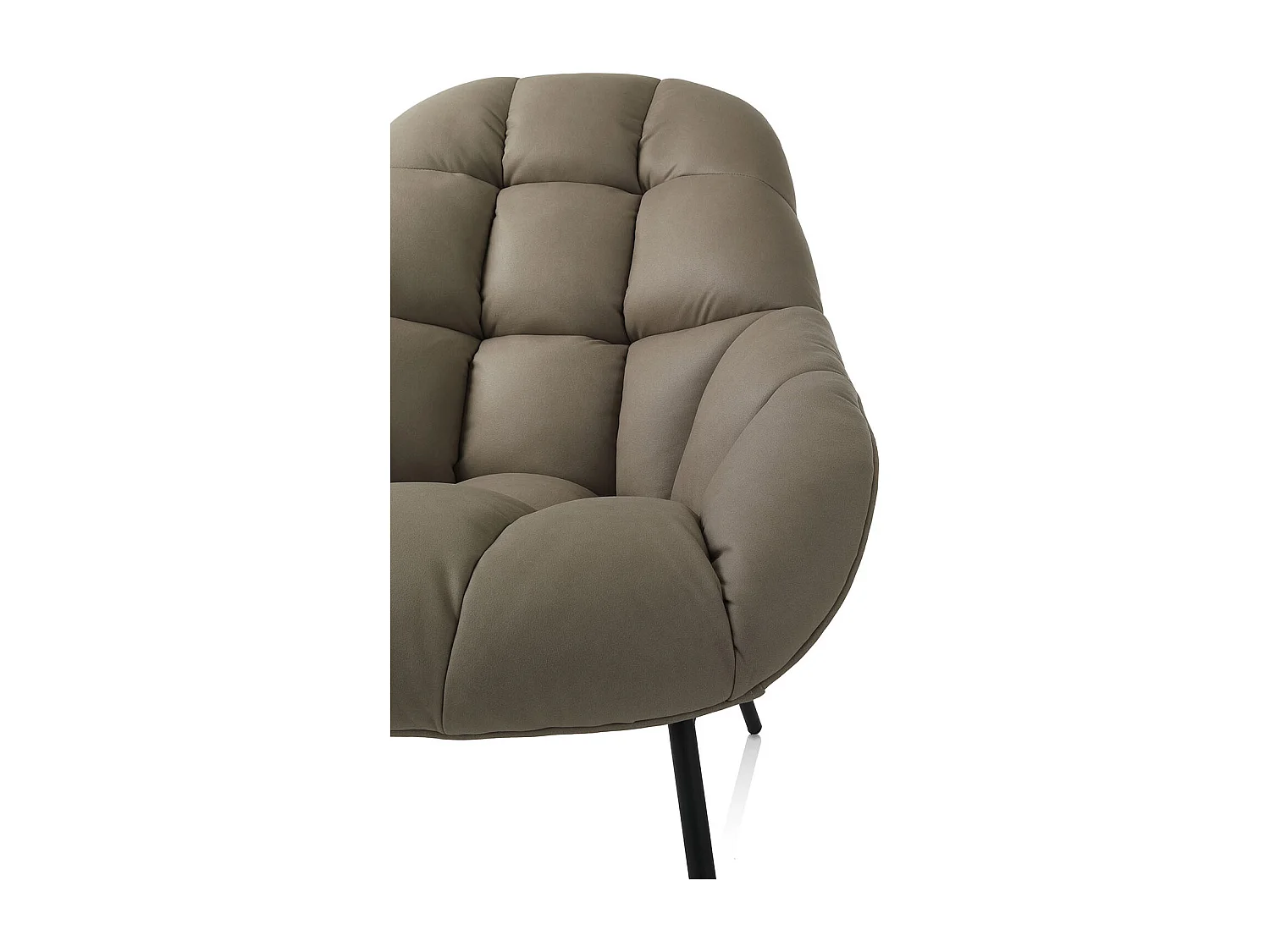 Fauteuil en similicuir rembourré design moderne Carla - Gris
