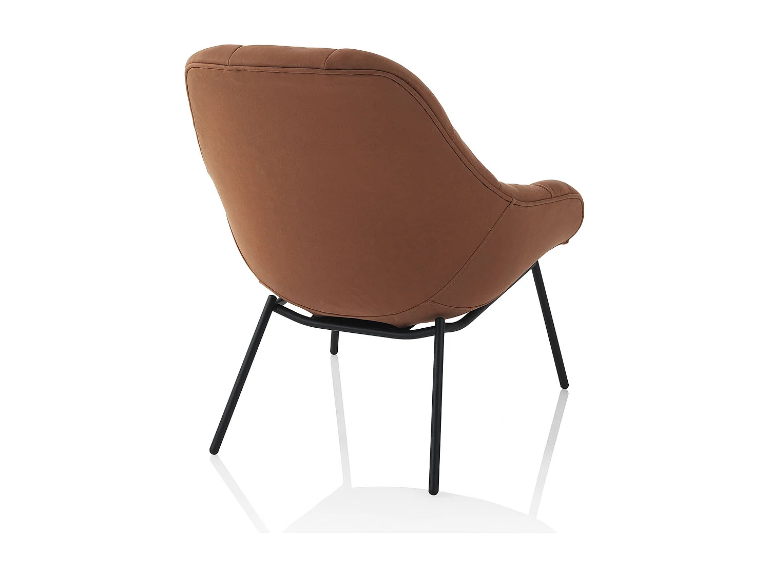 Fauteuil en similicuir rembourré design moderne Carla - Marron