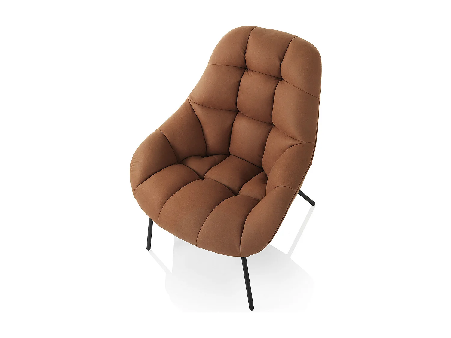 Fauteuil en similicuir rembourré design moderne Carla - Marron