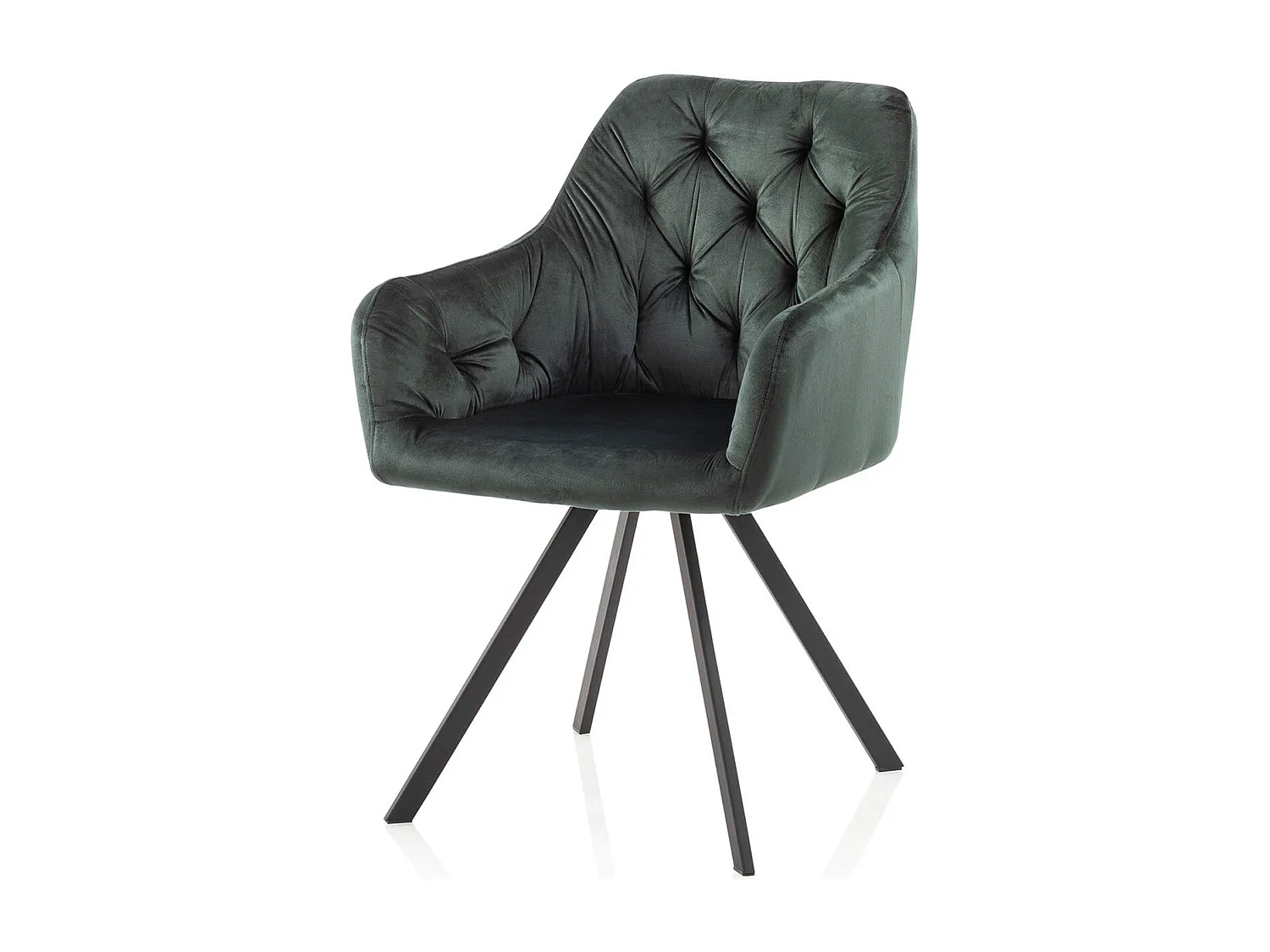 Set aus 2 Sesseln aus Metall und Samt im Vintage-Design Alexa - Dunkel Grün