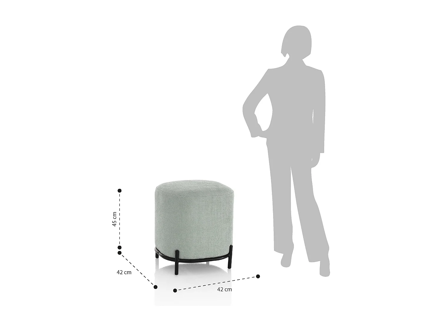 Pouf ELLY vert menthe