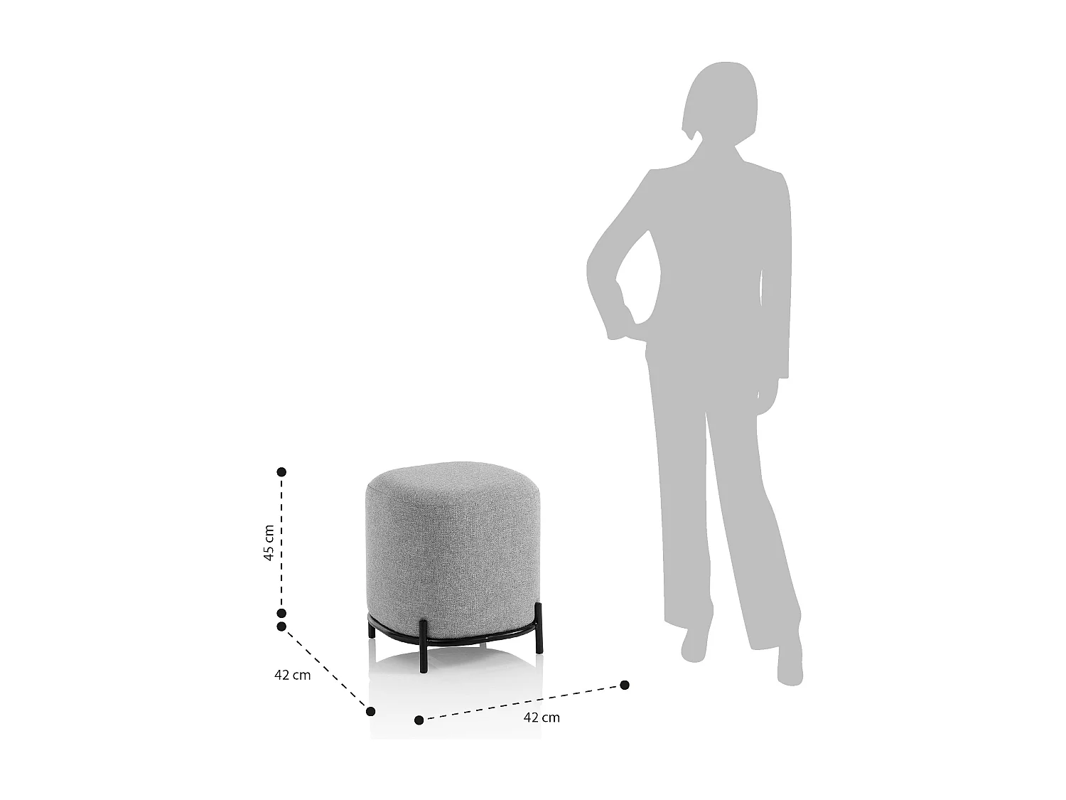 Pouf ELLY gris clair