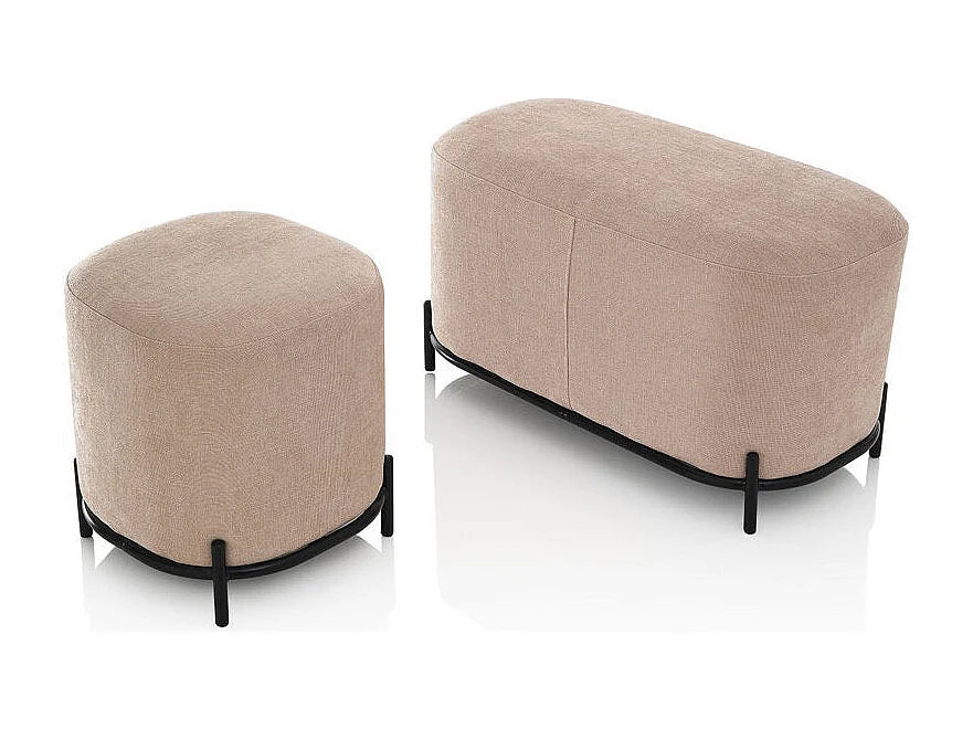 Pouf ELLY en microfibre et métal