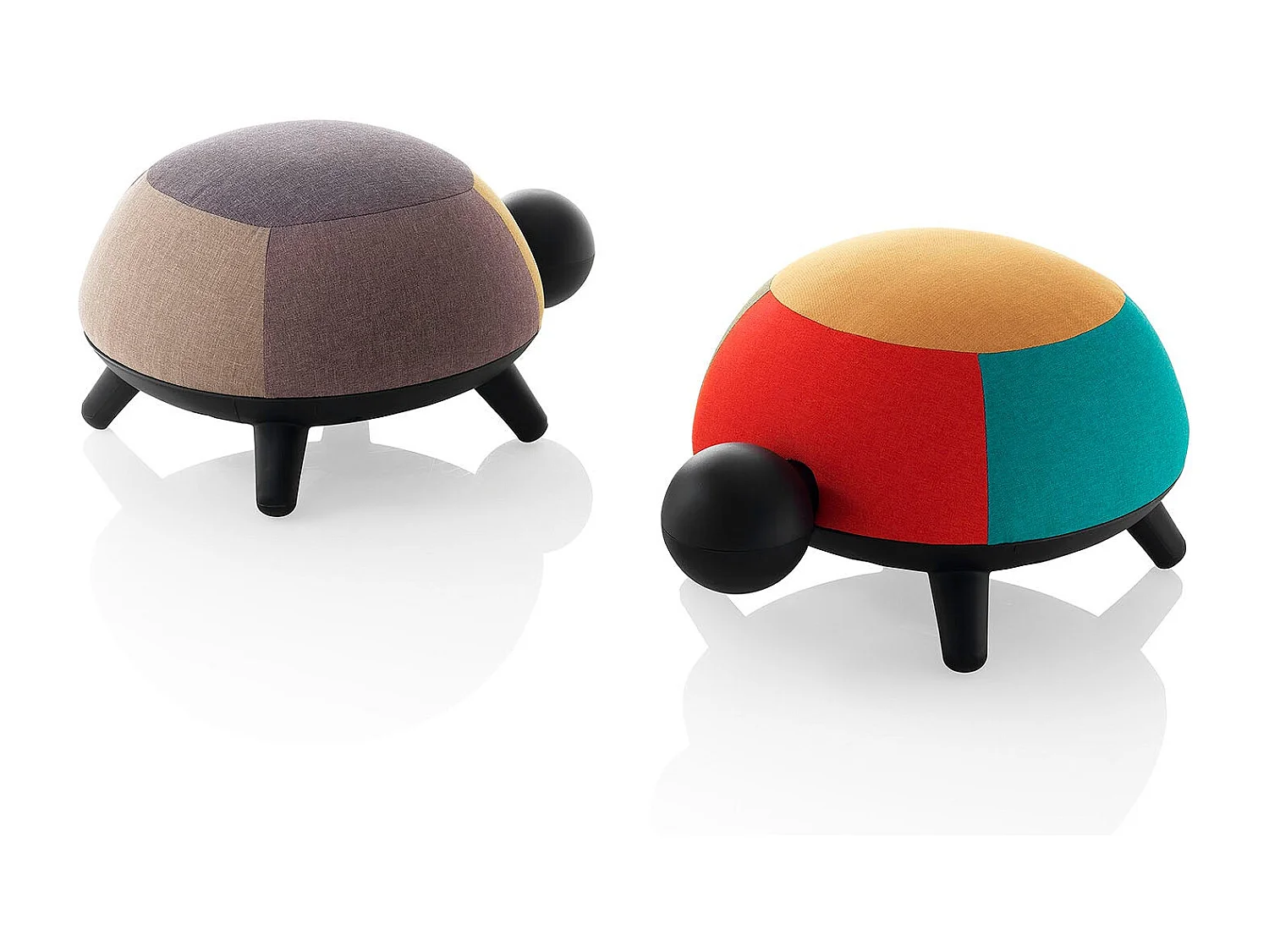 Pouf KAME B en tissu multicolore et polypropylène