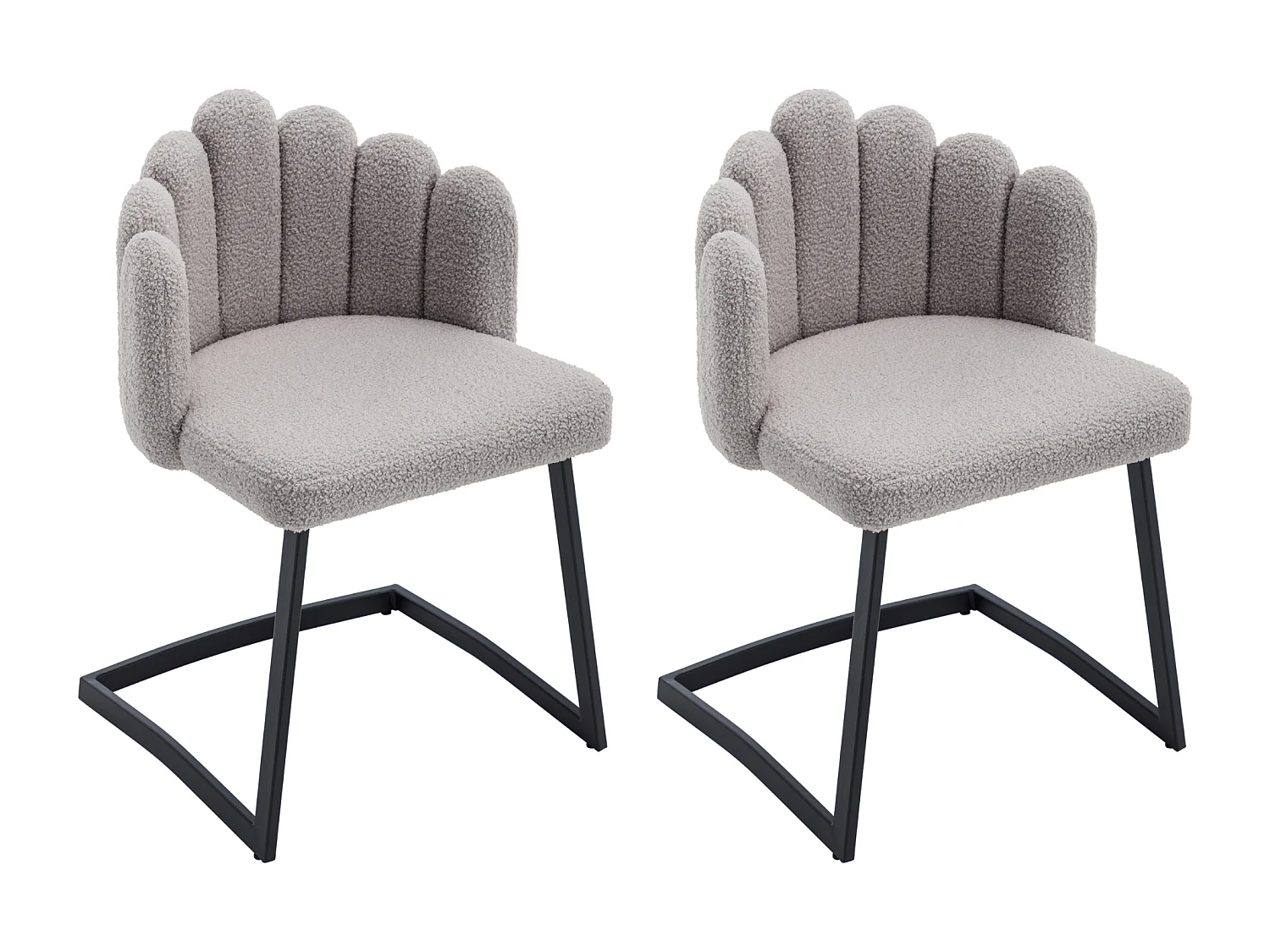 Chaise De Salle à Manger En Velours Synthétique, Set De 2, Chaise Moderne à Pied En I, Gris