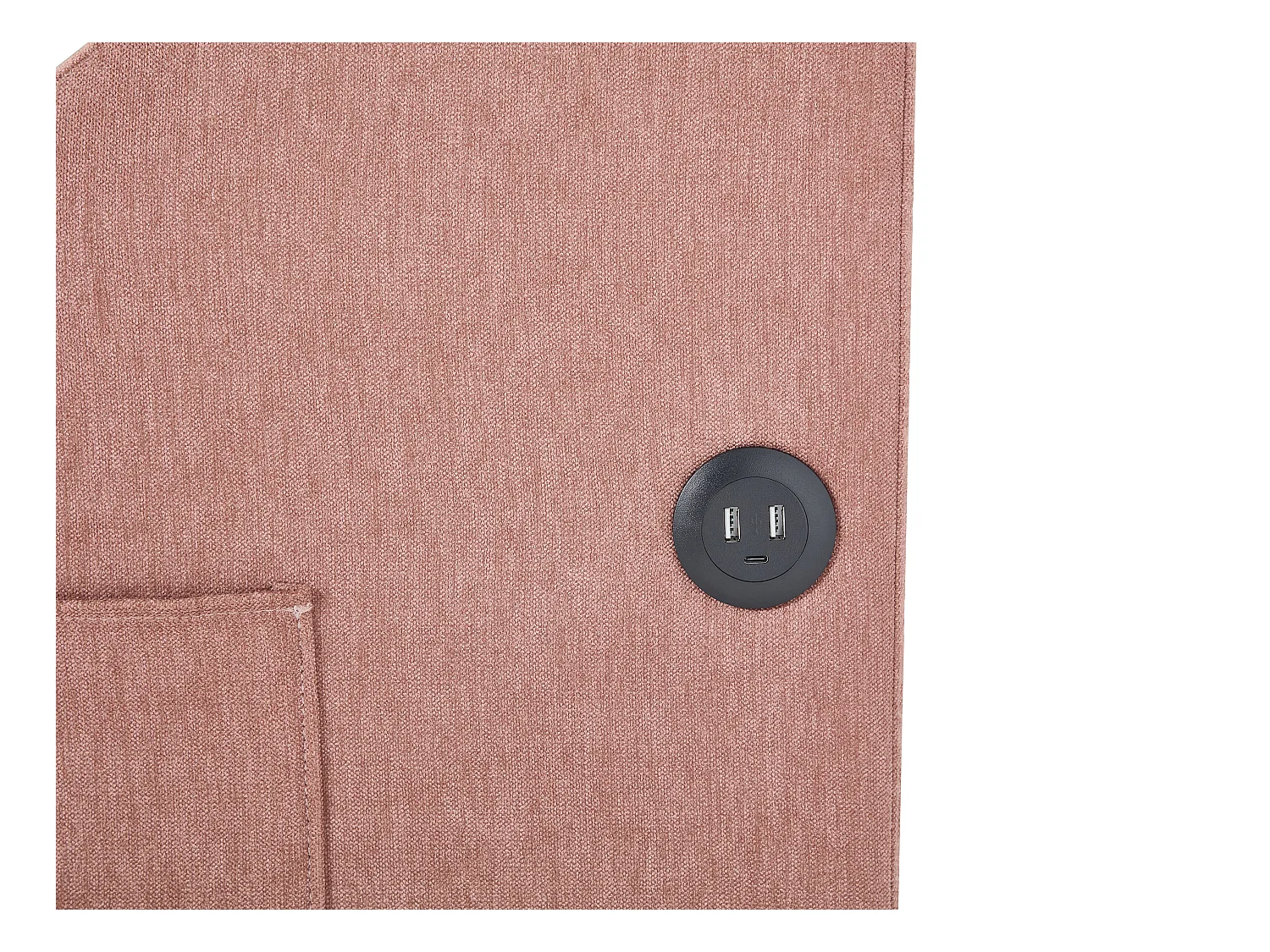 Lit gigogne 2 x 80 x 200 cm avec rangements et port USB - Tissu - Rose - ORAVAYA