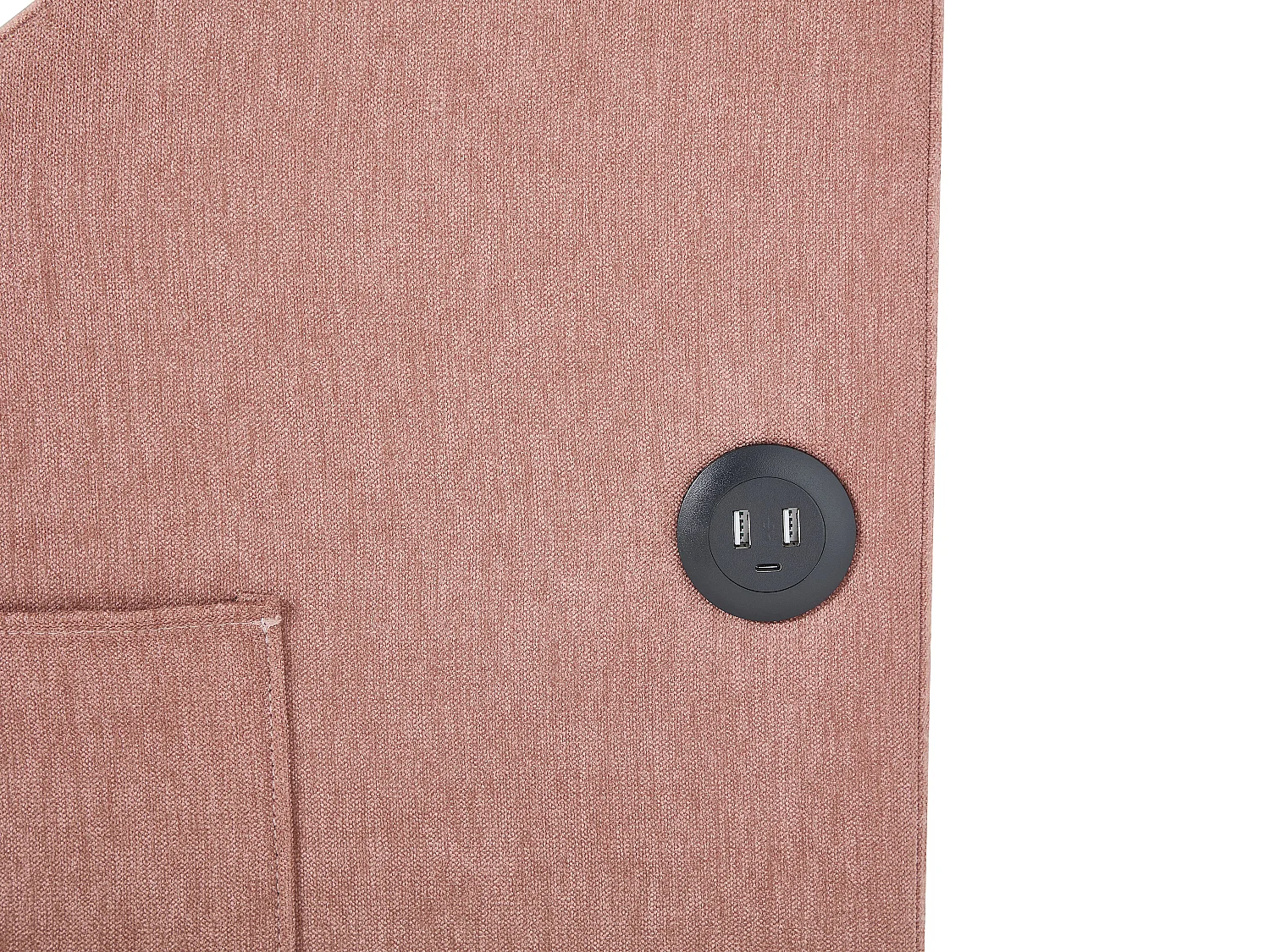 Utdragbar säng 2 x 80 x 200 cm med förvaring och USB-port - Tyg - Rosa - ORAVAYA