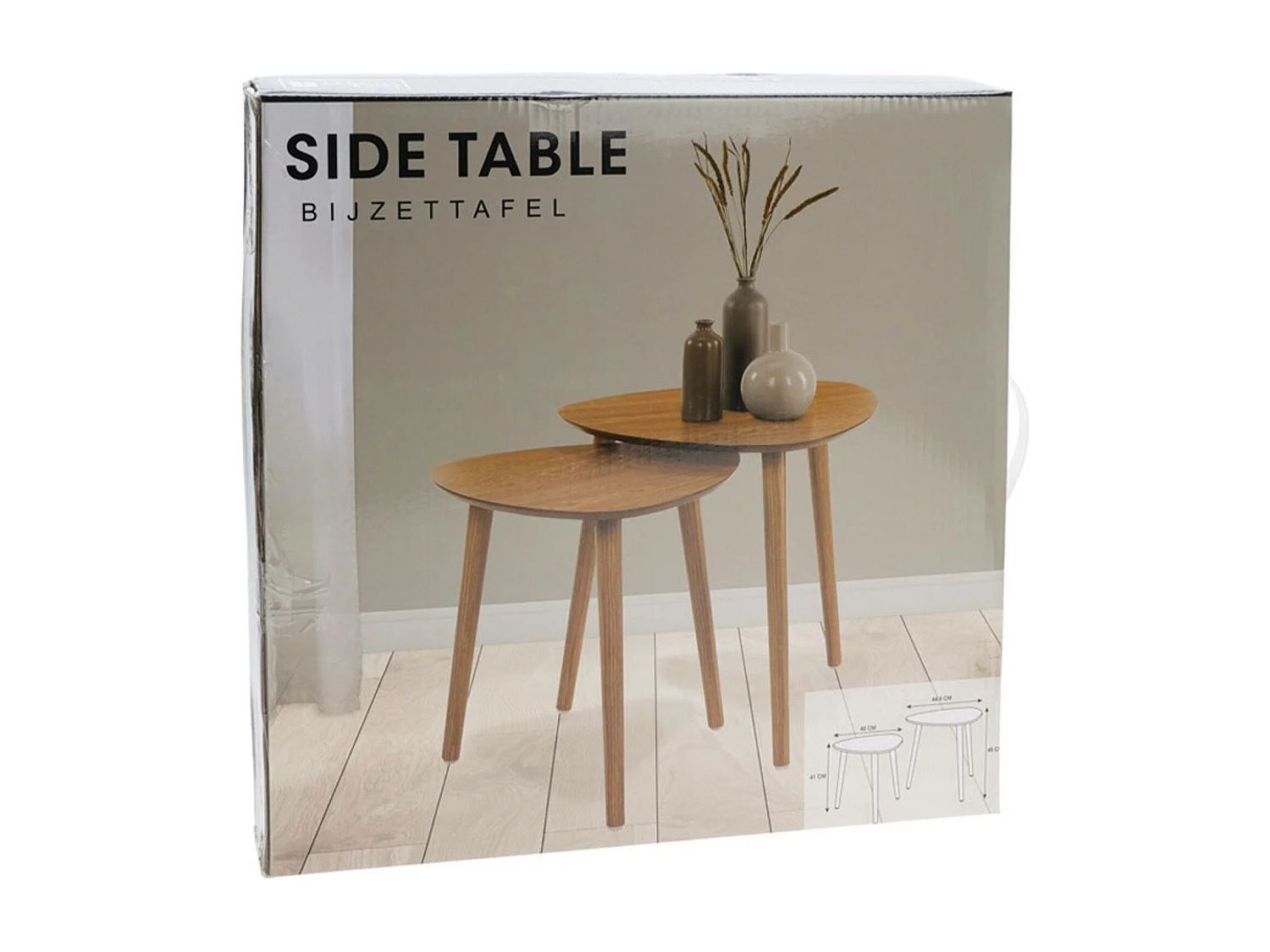 Well Home - Ensemble de 2 tables d'appoint avec plateau à bord incliné