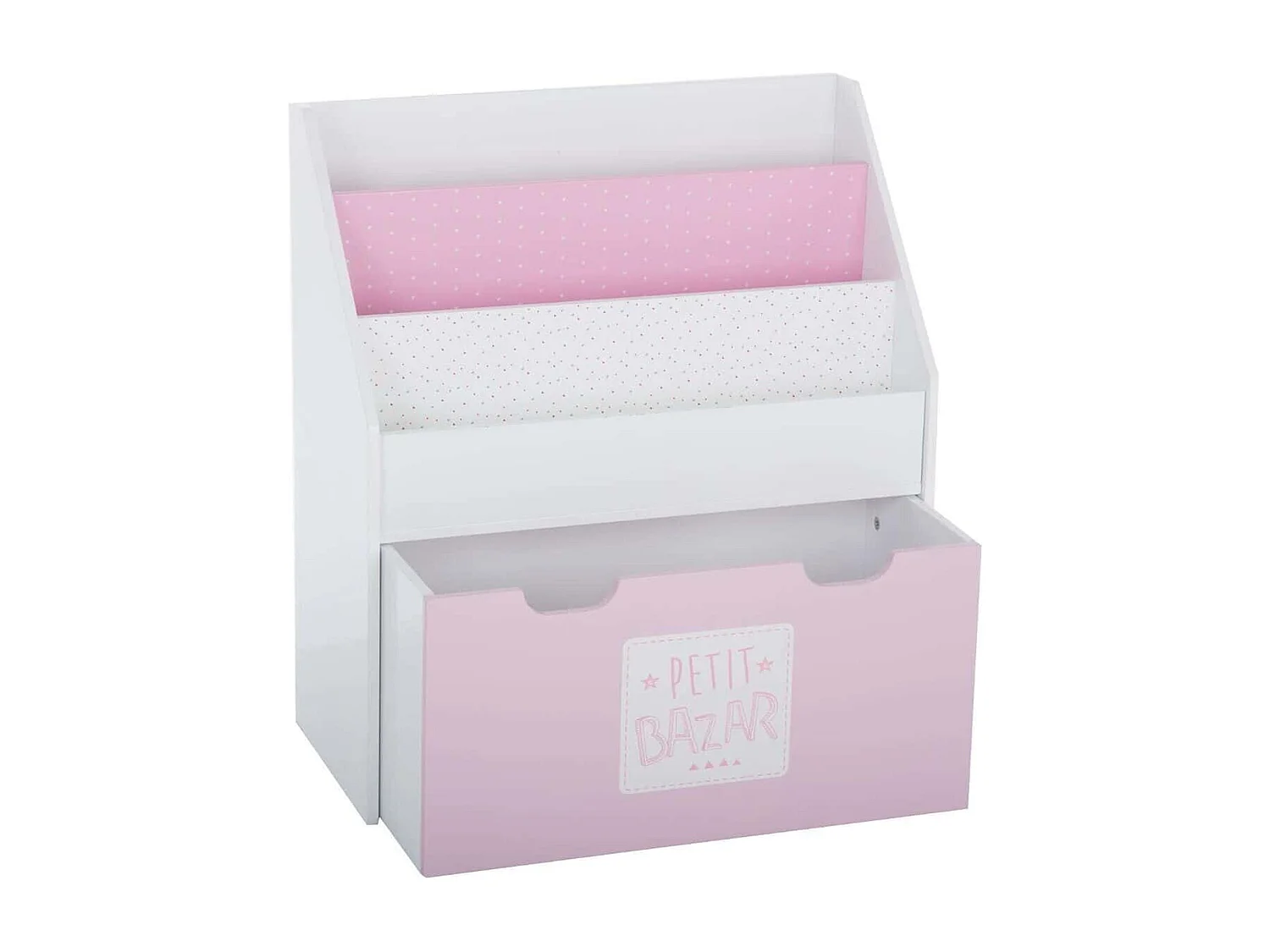 WELL HOME - Etagère avec tiroir, roulettes et design rose 62,7x30x70cm