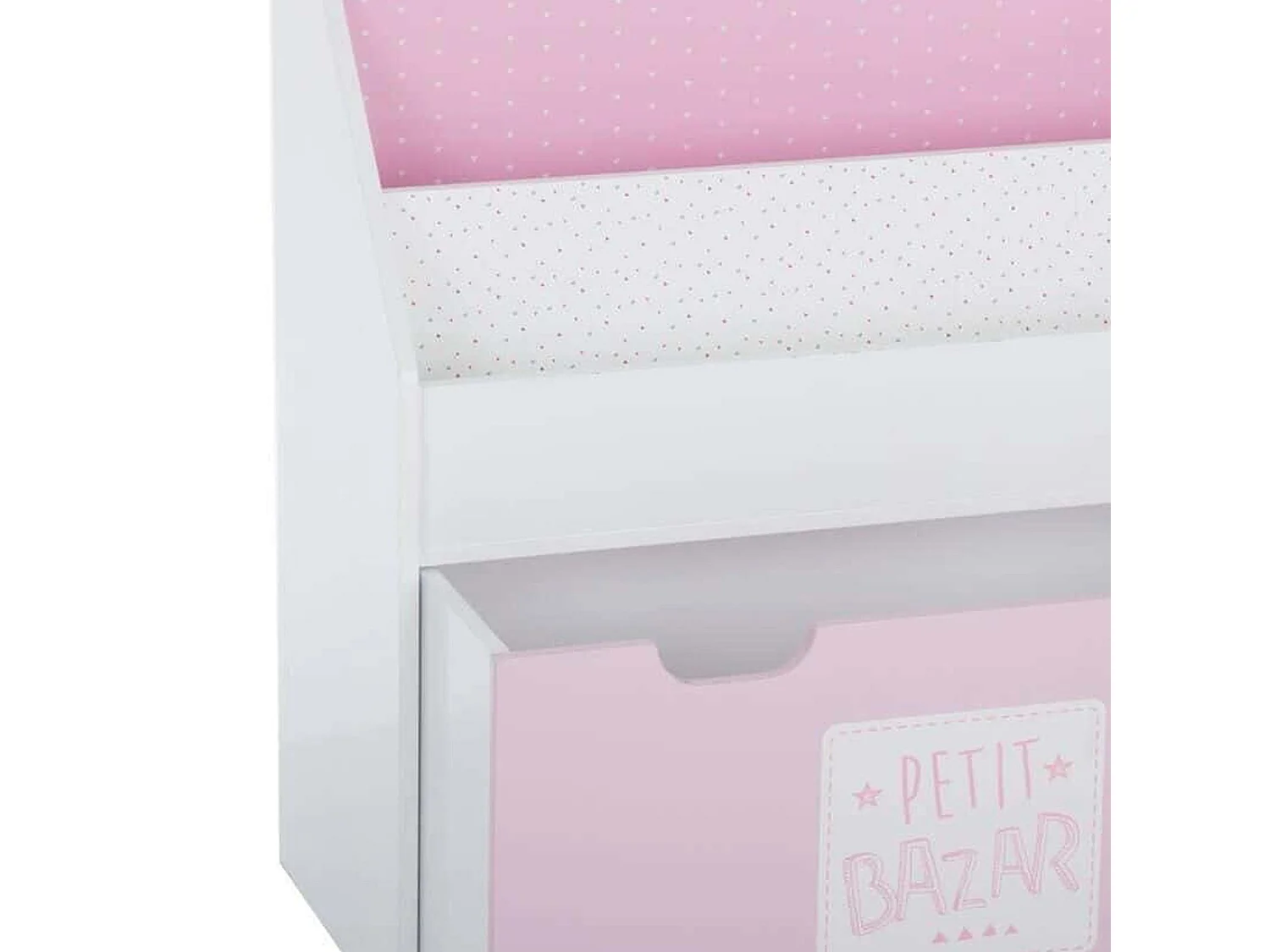 WELL HOME - Etagère avec tiroir, roulettes et design rose 62,7x30x70cm