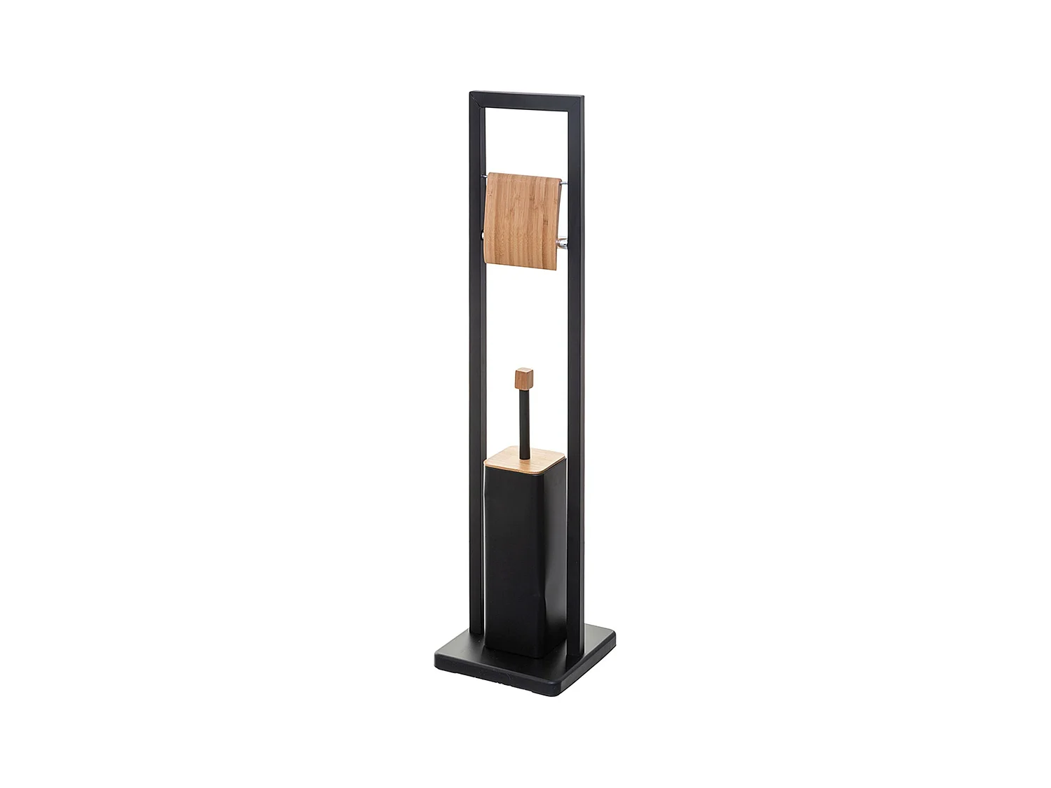 WELL HOME - Porte-papier toilette 'Natureo' avec porte-brosse en noir fonctionnel Ø20x60cm