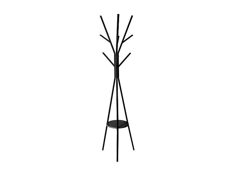 WELL HOME - Porte-manteau en bois MDF noir et métal H.180