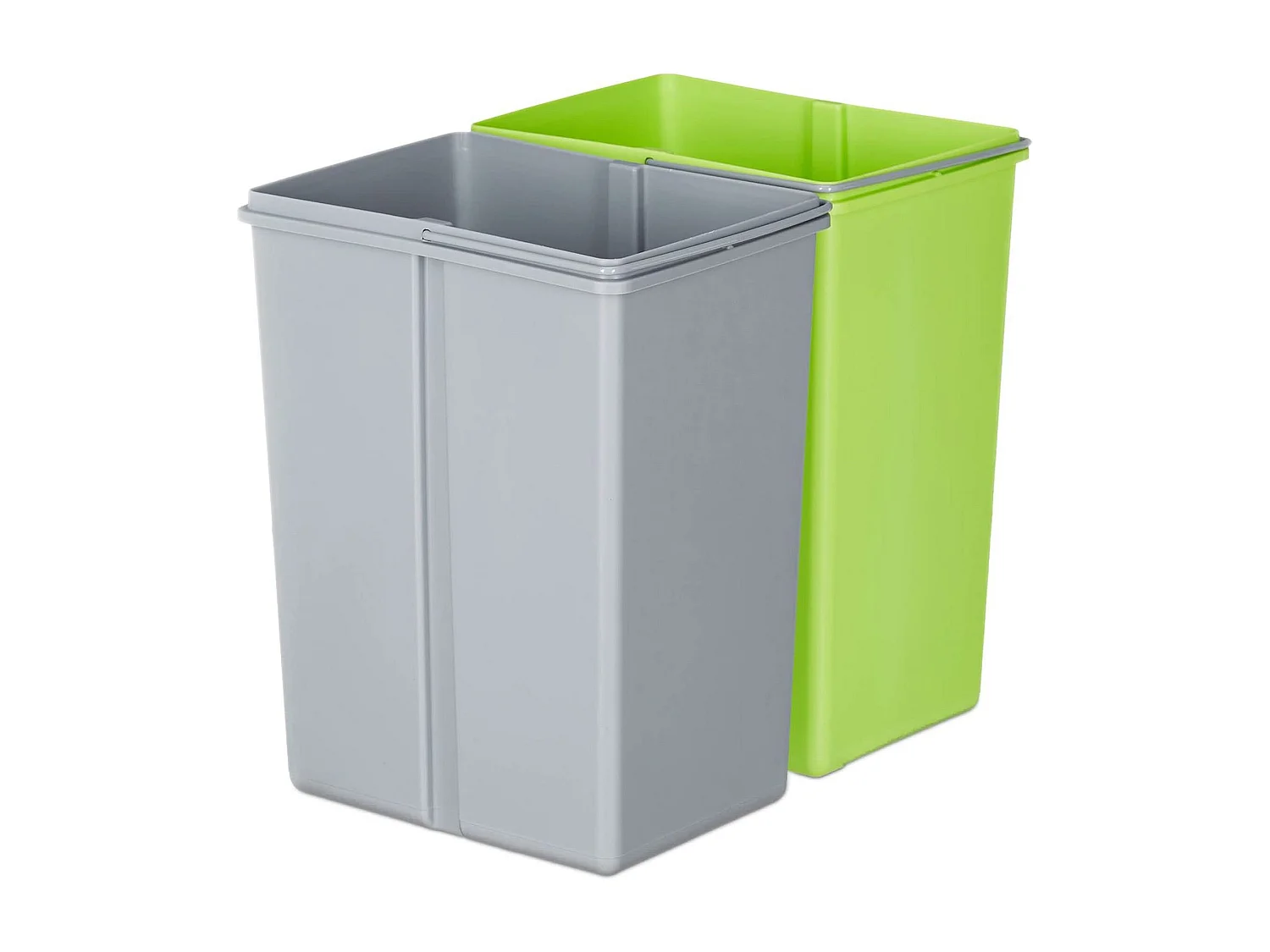 WELL HOME Poubelle de tri 62L (37L+25L), poubelle à 2 compartiments, ouverture automatique avec capteur, en inox, blanc