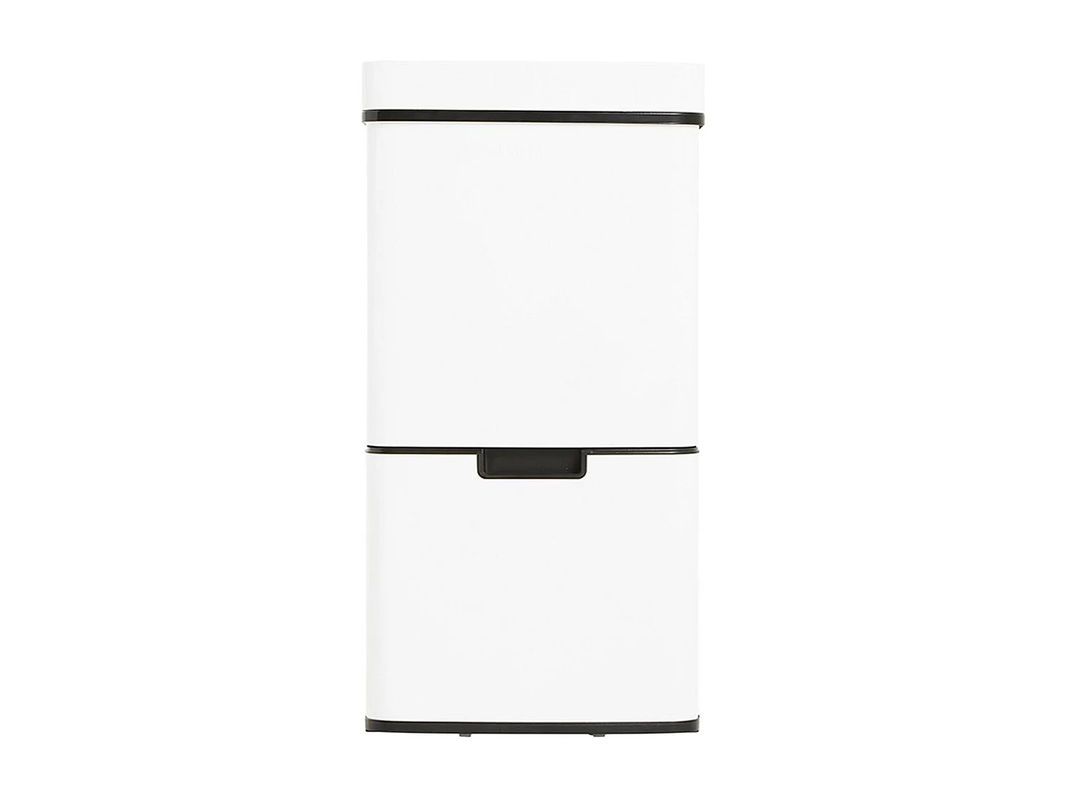 WELL HOME Poubelle de tri 62L (37L+25L), poubelle à 2 compartiments, ouverture automatique avec capteur, en inox, blanc