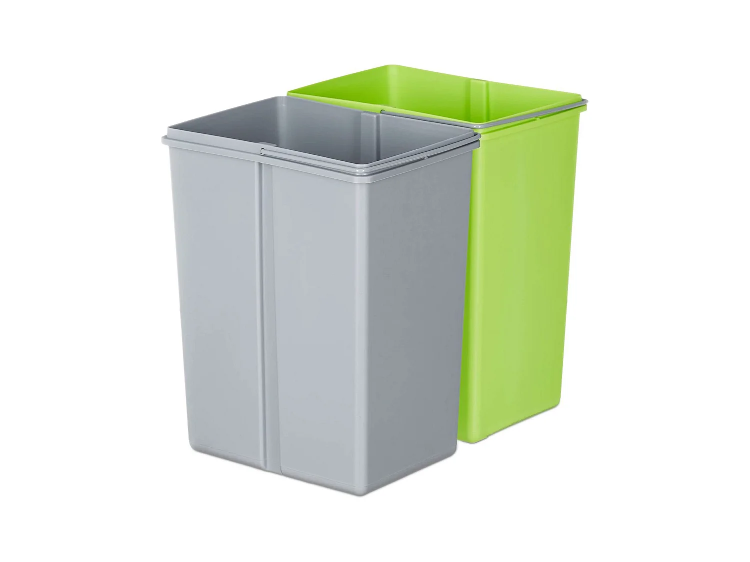 WELL HOME Poubelle de tri 62L (37L+25L), poubelle à 2 compartiments, ouverture automatique avec capteur, en inox, chromé
